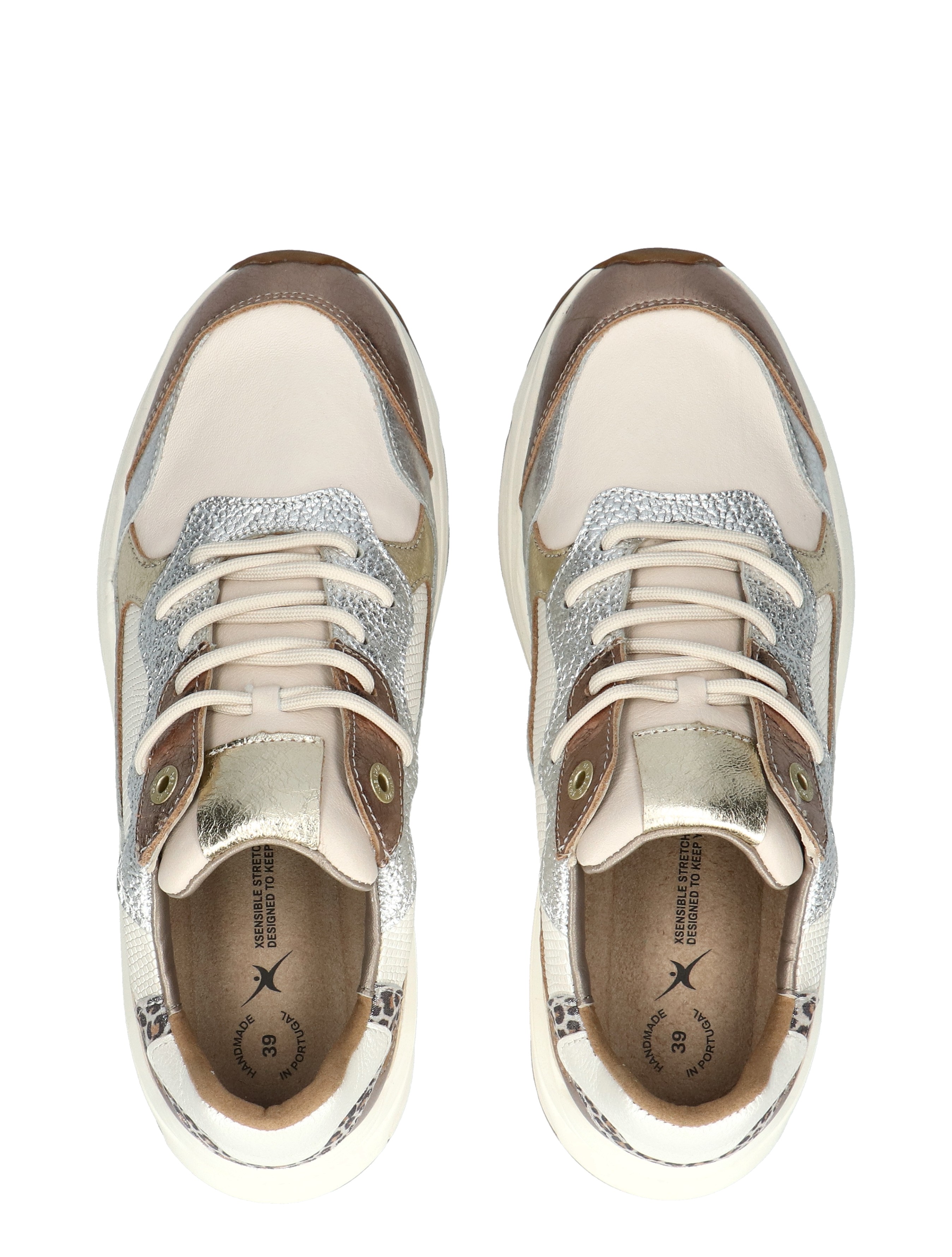 Xsensible - 33011.3 Rainbow Metallic 396 Bronze Combi G- Wijdte - Dames - Veterschoenen - Casual Veterschoenen - 50407_77_8