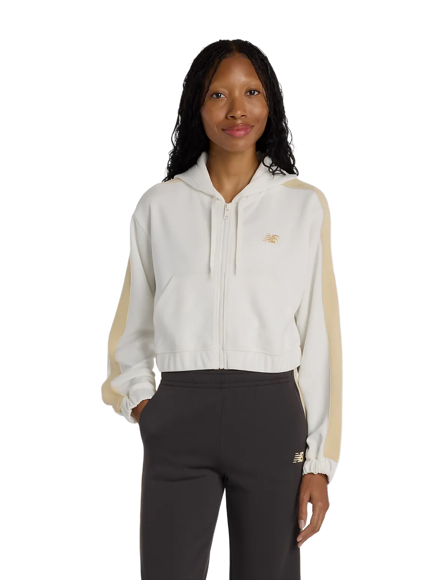 New Balance - Interlock Full Zip Women  Sea Salt - Dames - Truien en Sweaters - 49630_88_1