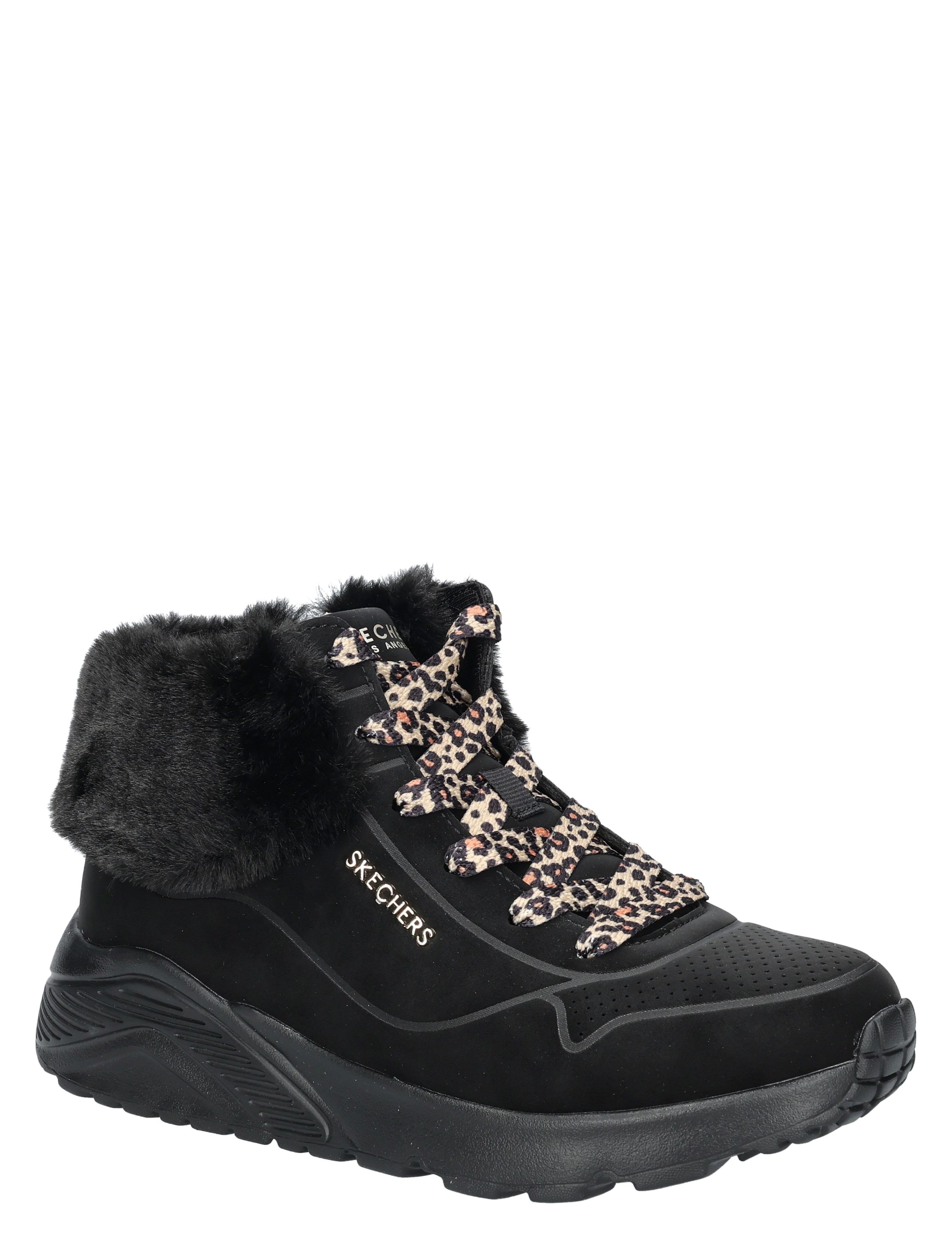 enkellaars, rugzacht, leopard, vacht, skechers