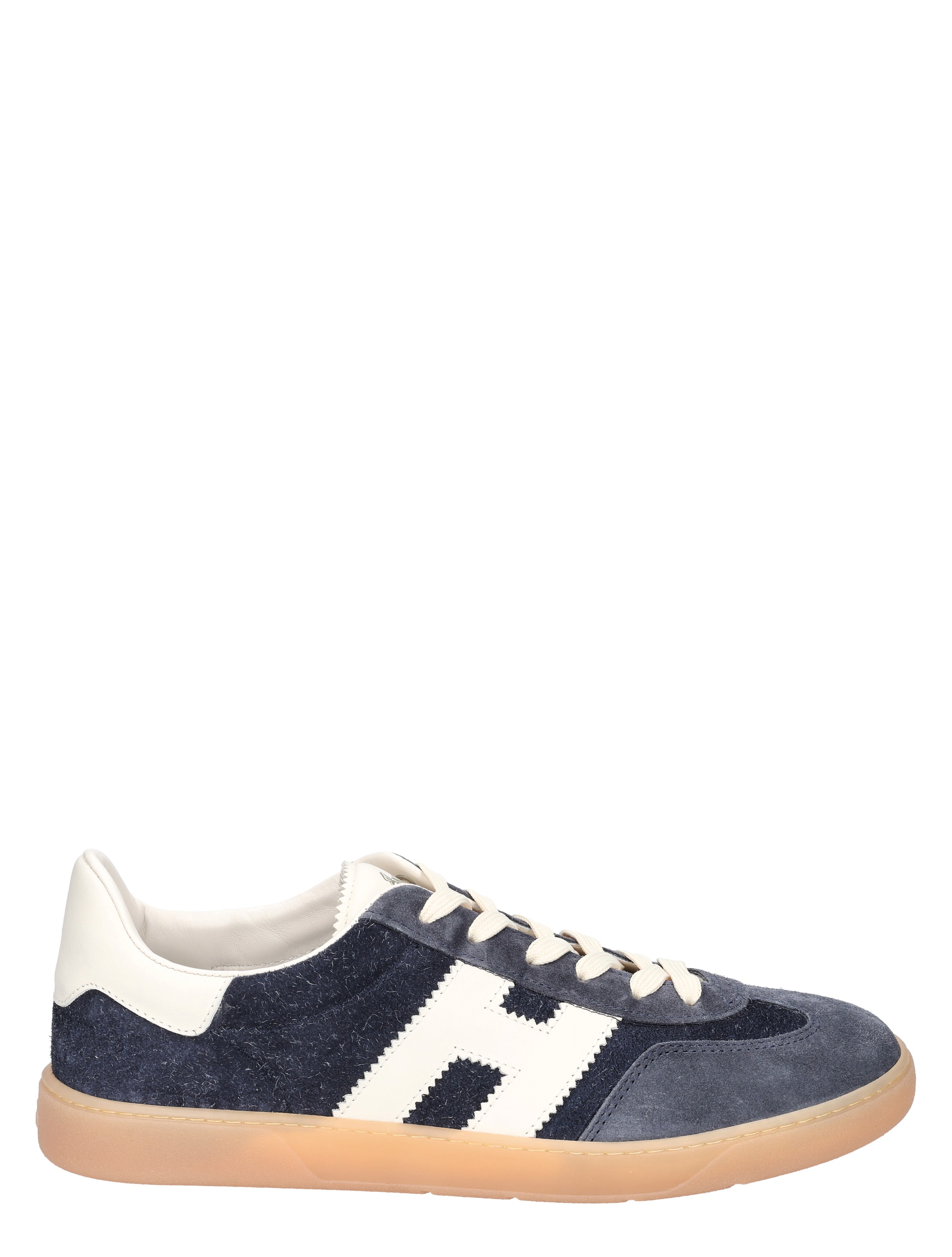 sneaker, navy, suede, gum sole, white accents