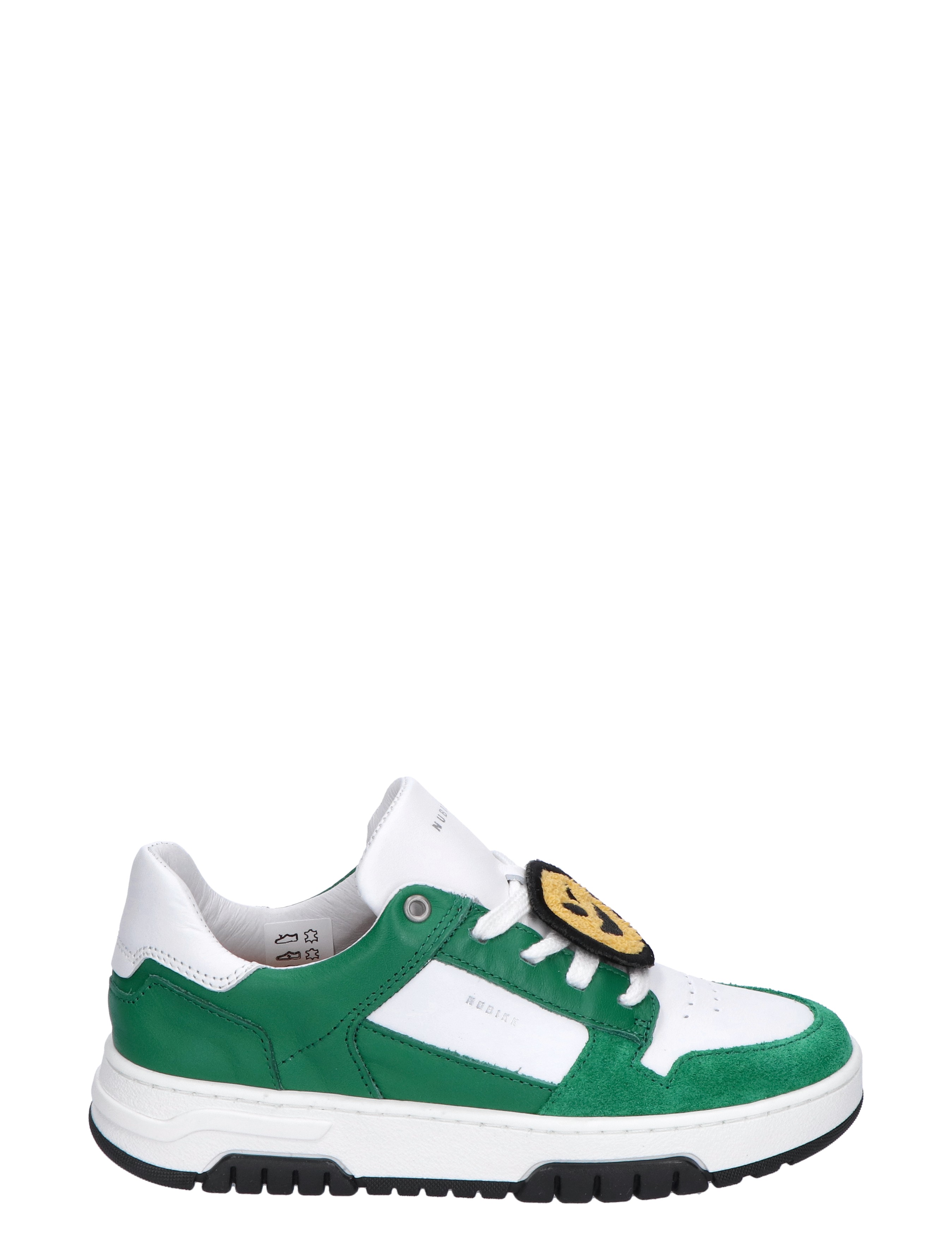Basket Court Junior White Leather Green