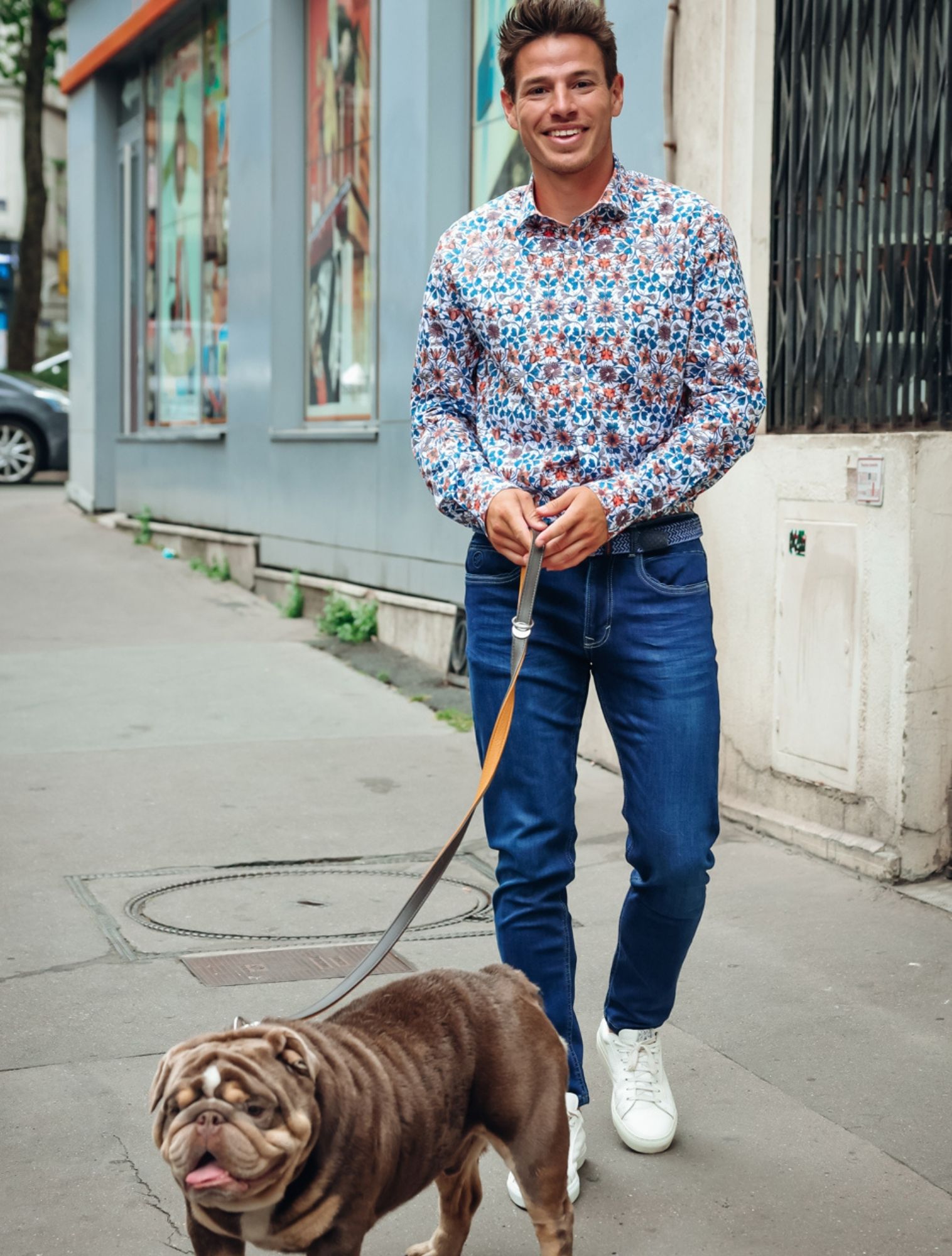 A Fish Named Fred - Shirt Art Nouveau 607 Cobalt - Heren - Shirts - 51186_32_3