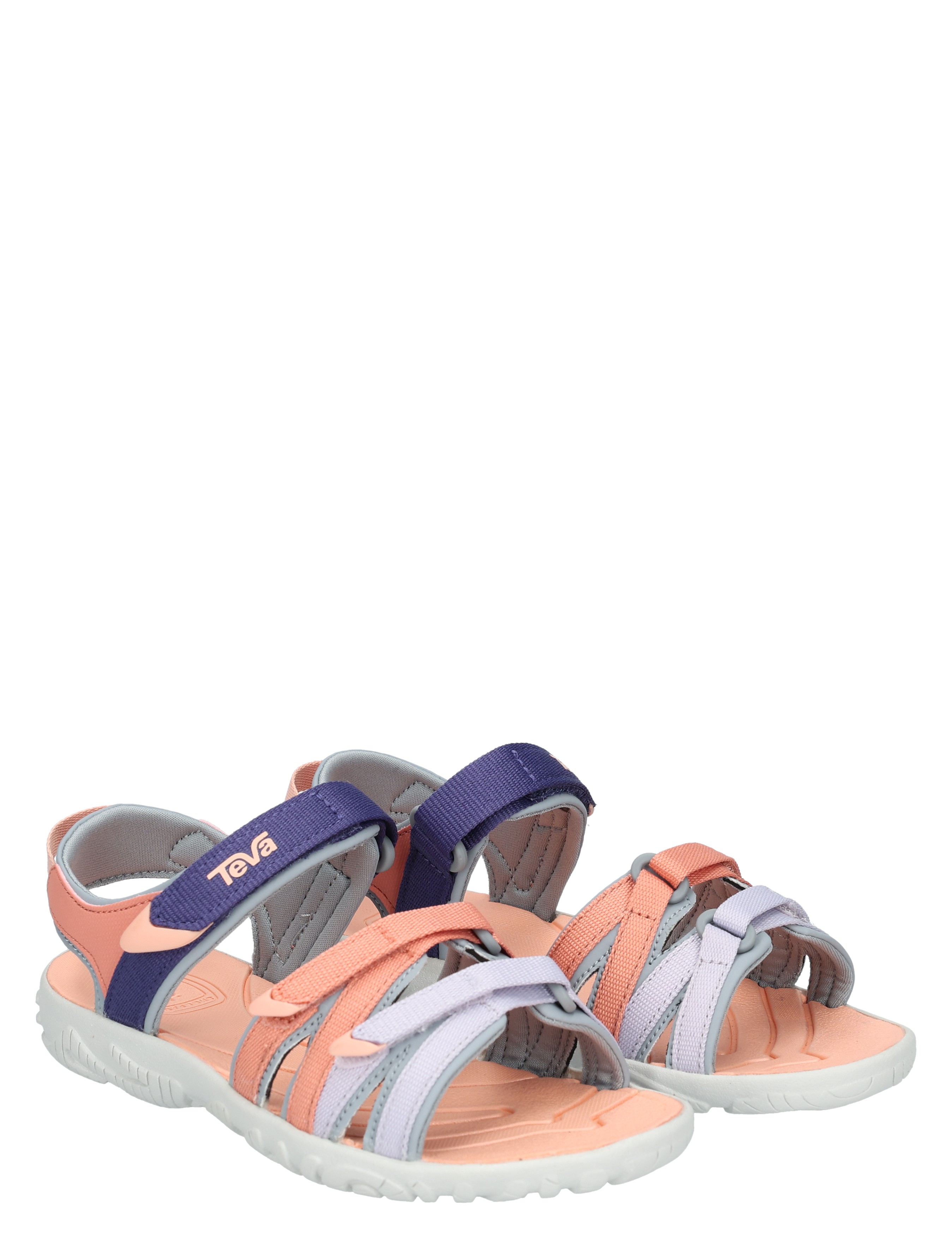 sandalen, zachte zool, peach, paars, strappy sandal