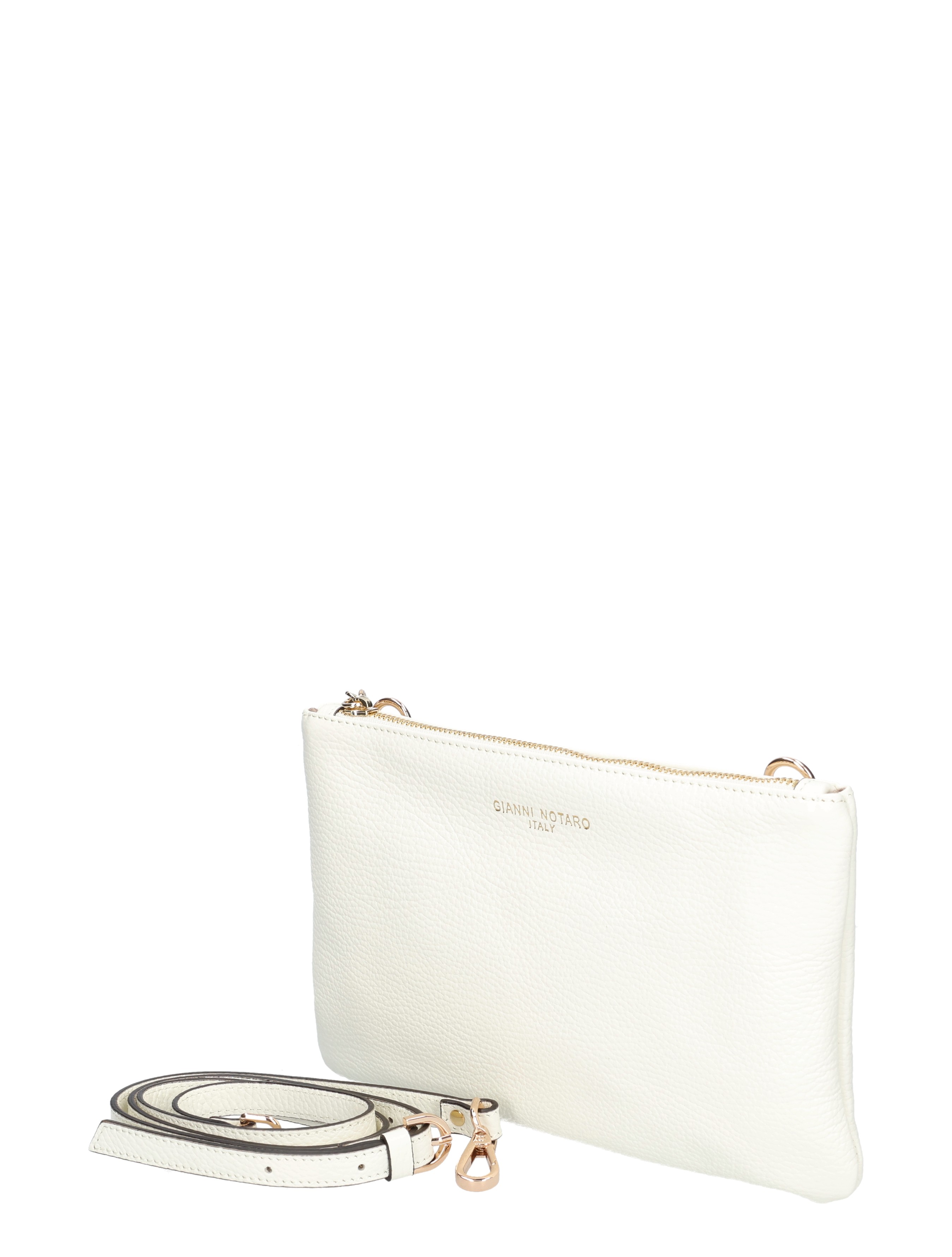 wandtas, slim tas, wit leer, kruisband, riemband optioneel