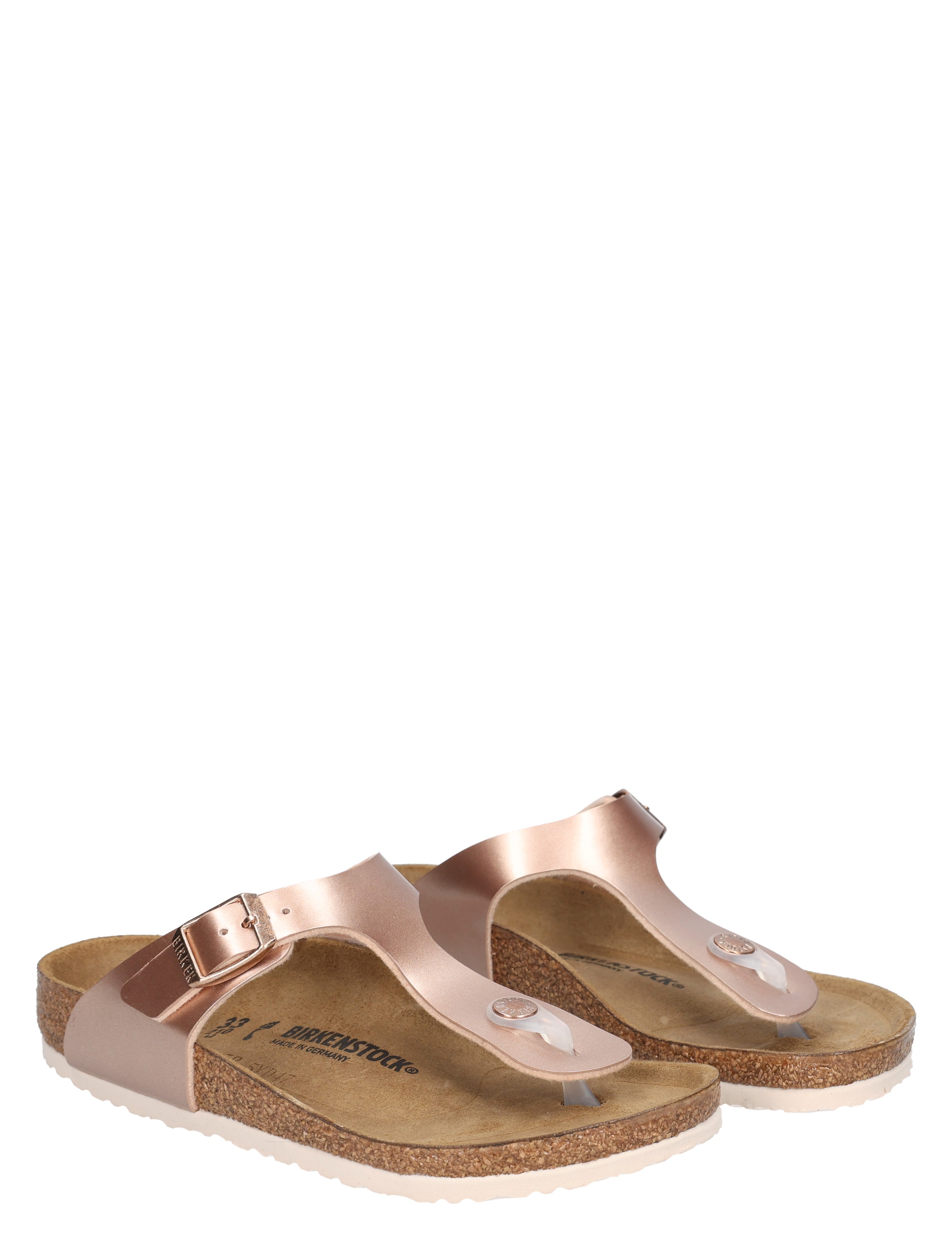 Birkenstock - Gizeh Kids Birko Flor Metallic Copper Narrow - Meisjes - Slippers - 50688_48_6