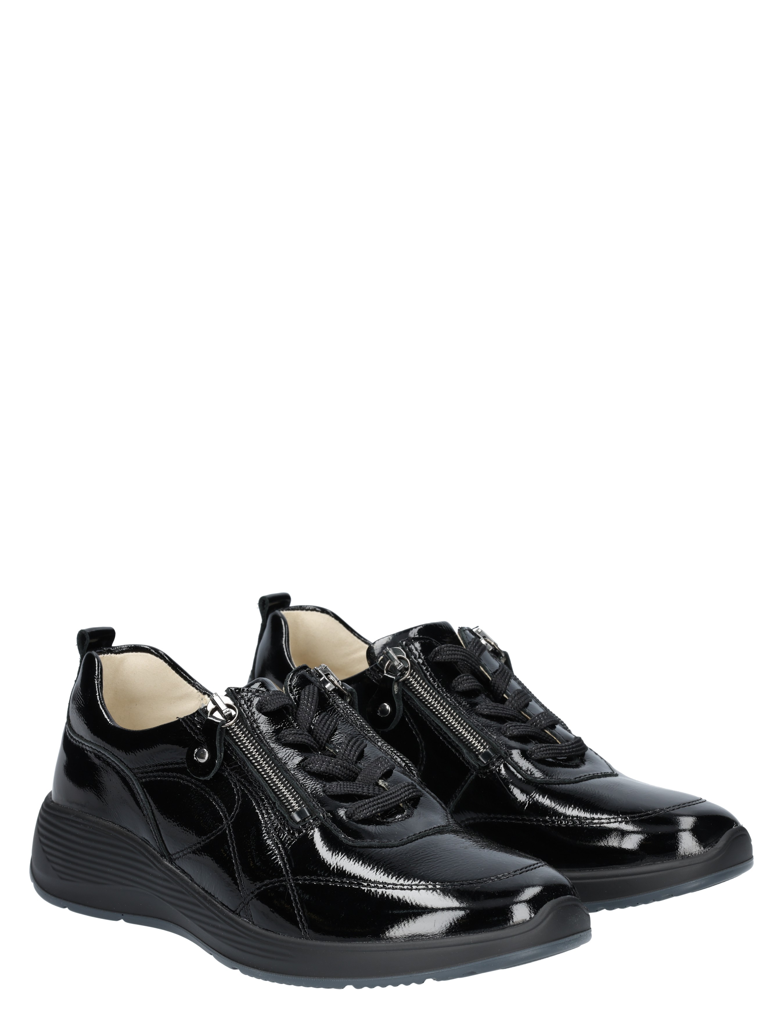 Waldlaufer - 698001 Black K-Wijdte - Dames - Veterschoenen - Casual Veterschoenen - 48873_10_5