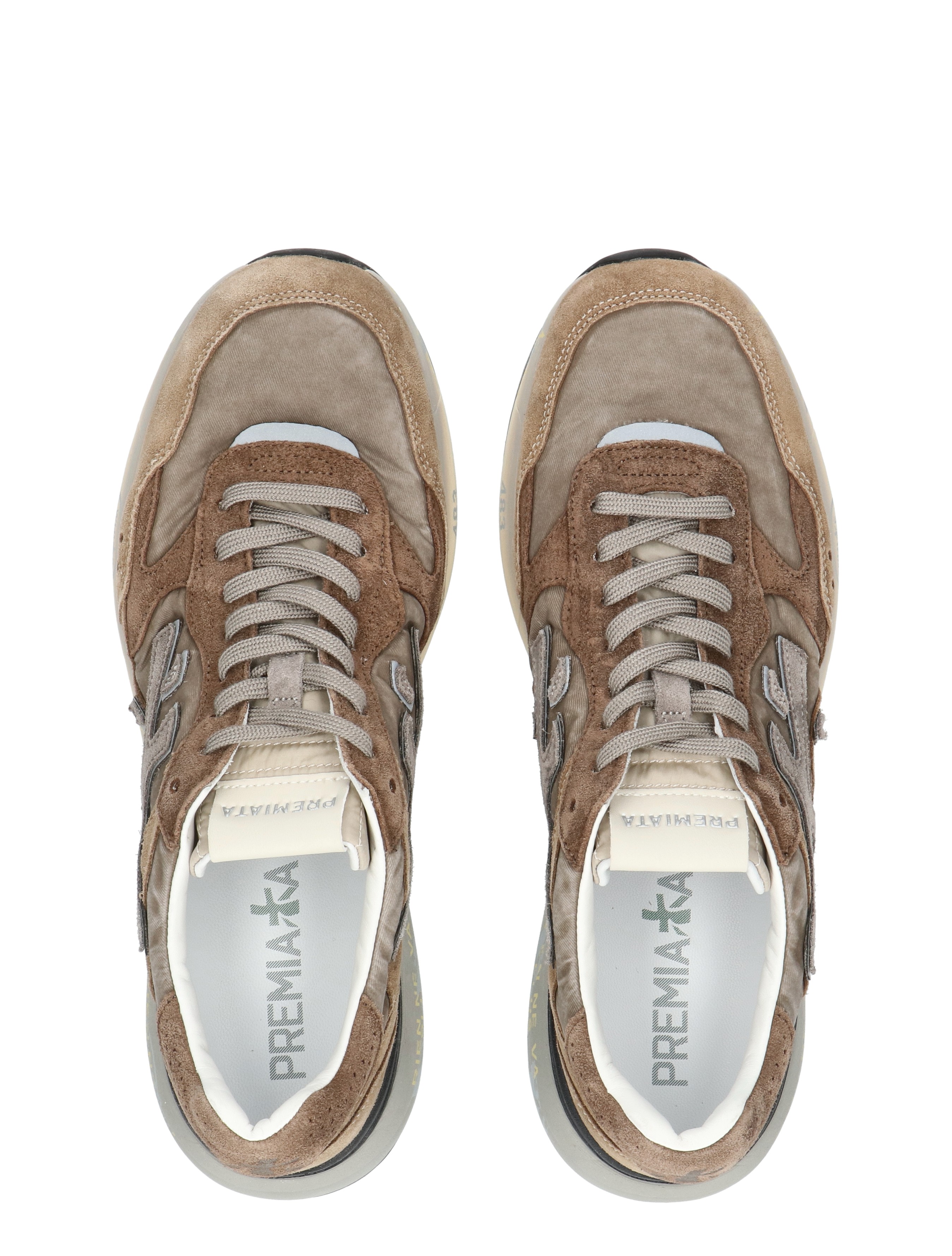 sneakers, sportschoenen, bruin, suede, veters, casual