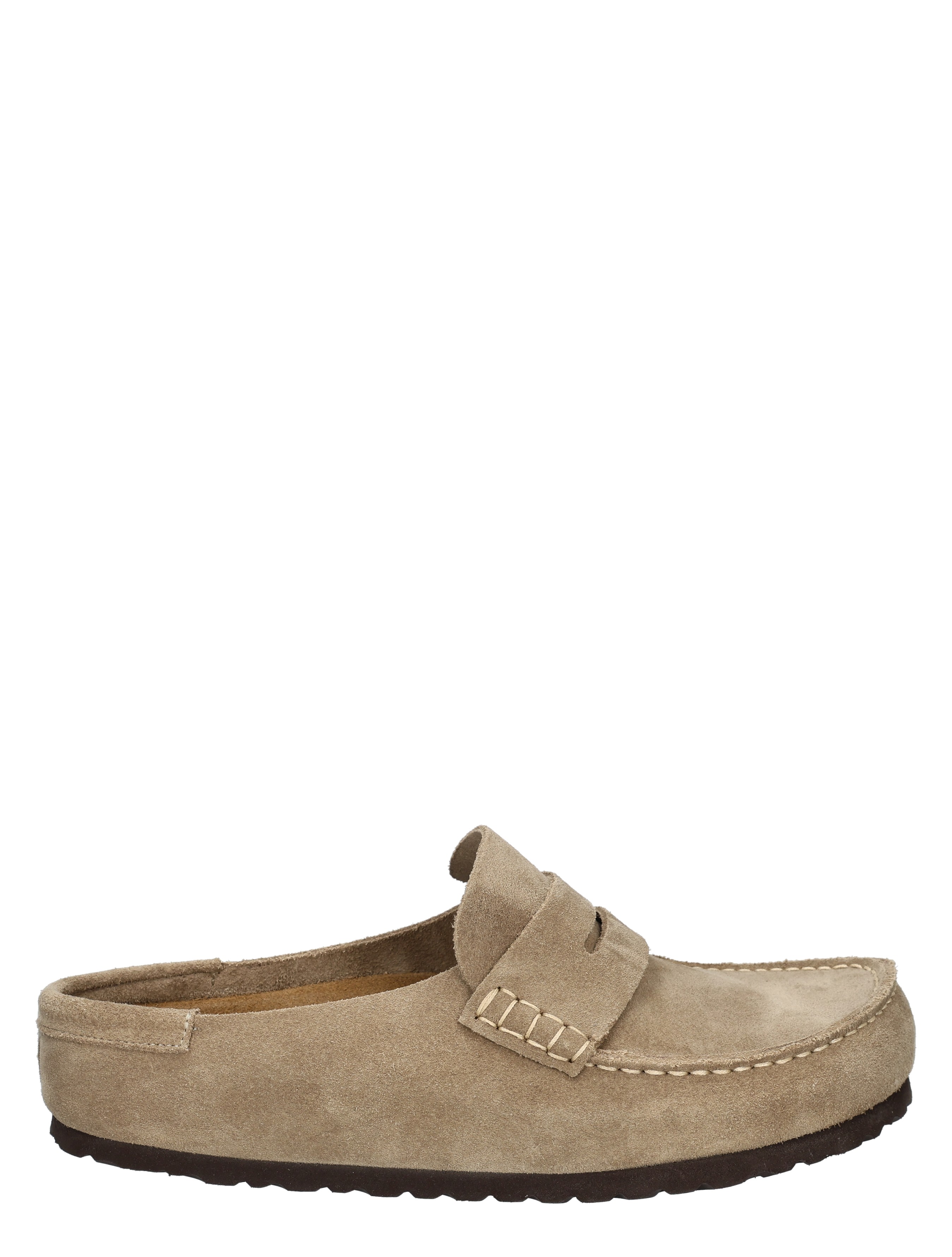 Birkenstock - Naples Wrapped Men Suede Taupe Narrow - Heren - Loafers - 49877_77_1