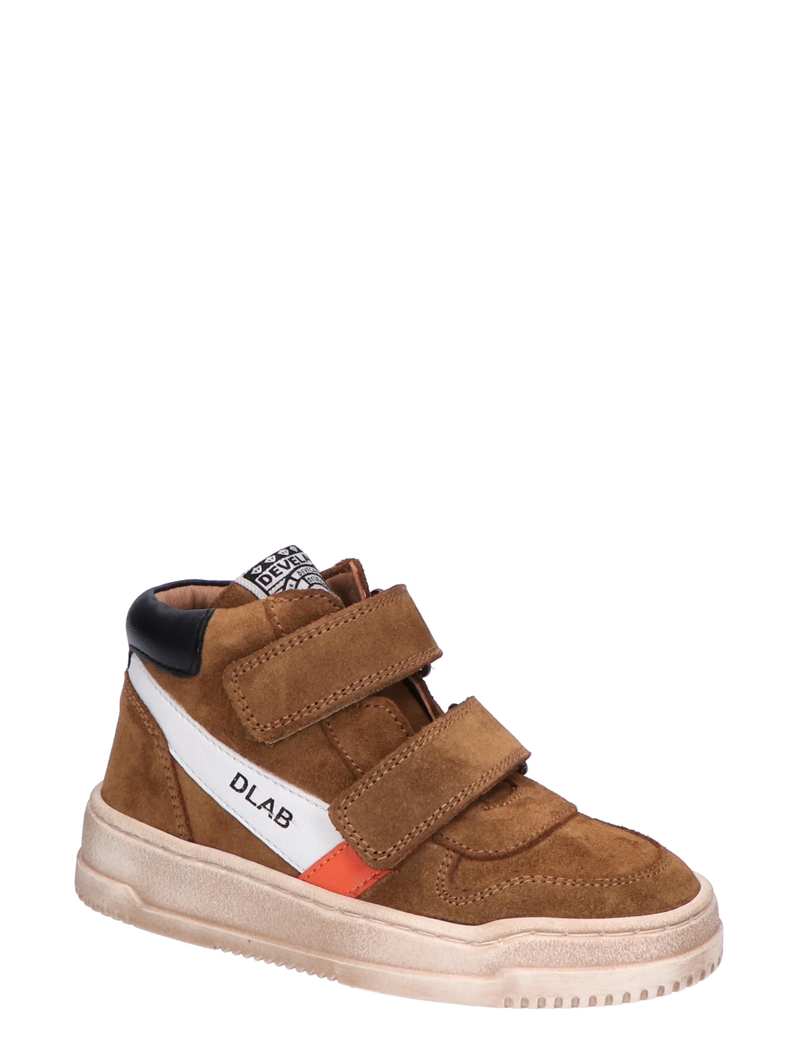 Develab - 45149 756 Cognac Waxed - Jongens - Sneakers - Hoge Sneakers - Klittenbandschoenen - 45697_02_3