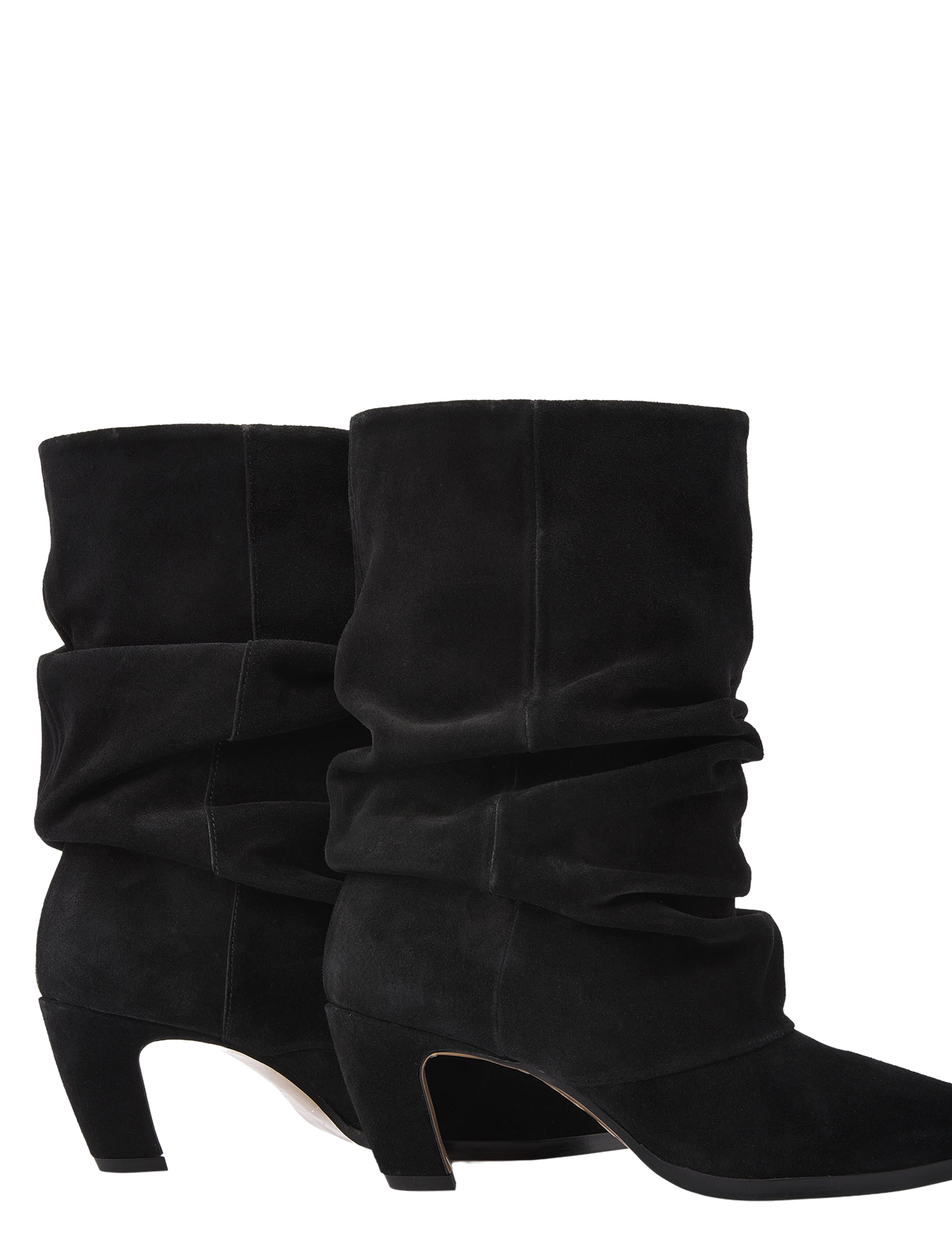 hoge hak, ankle boots, zonder veter, zachte stof, sleehak