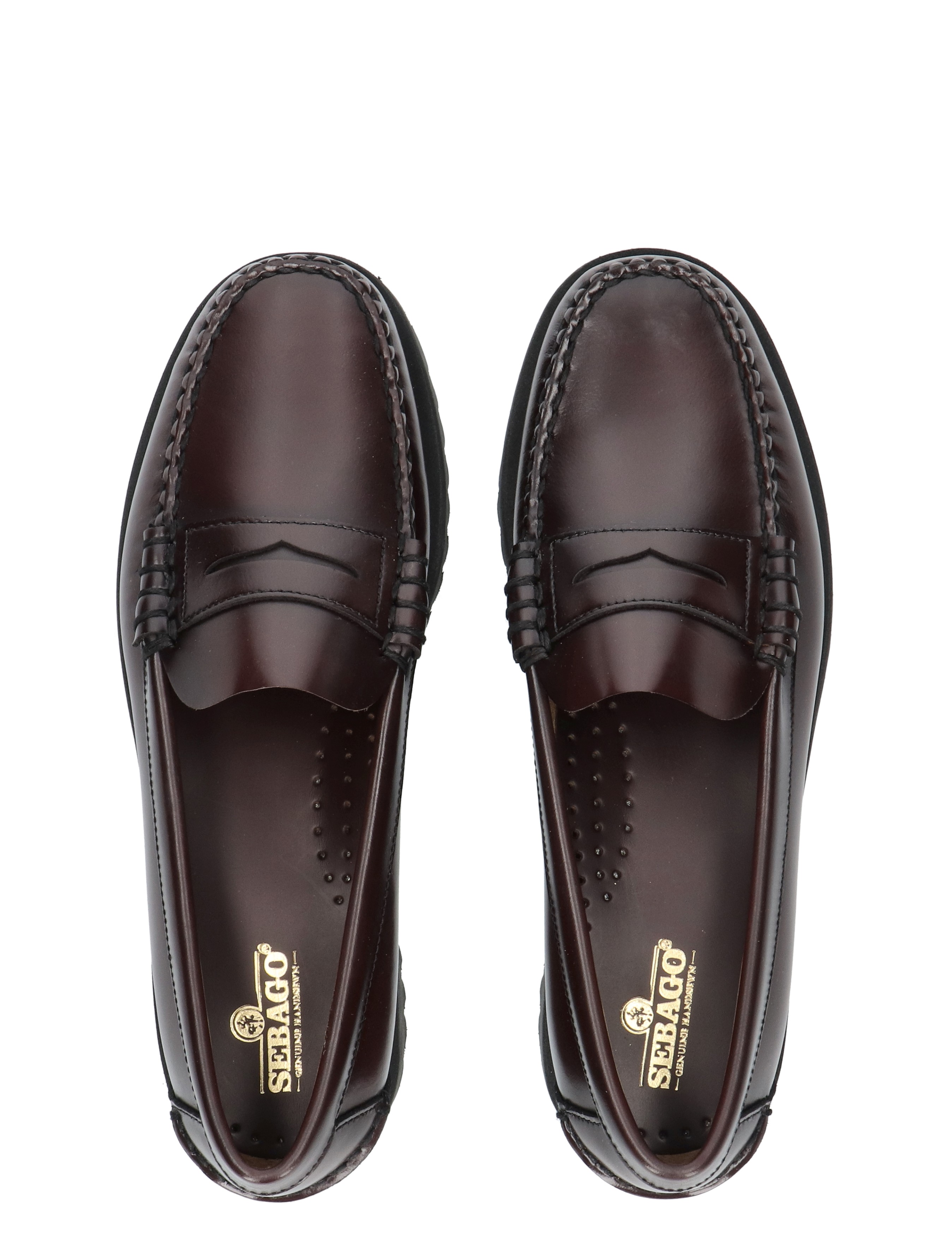 loafers, moccasins, leder, donkerbruin, riemwerk