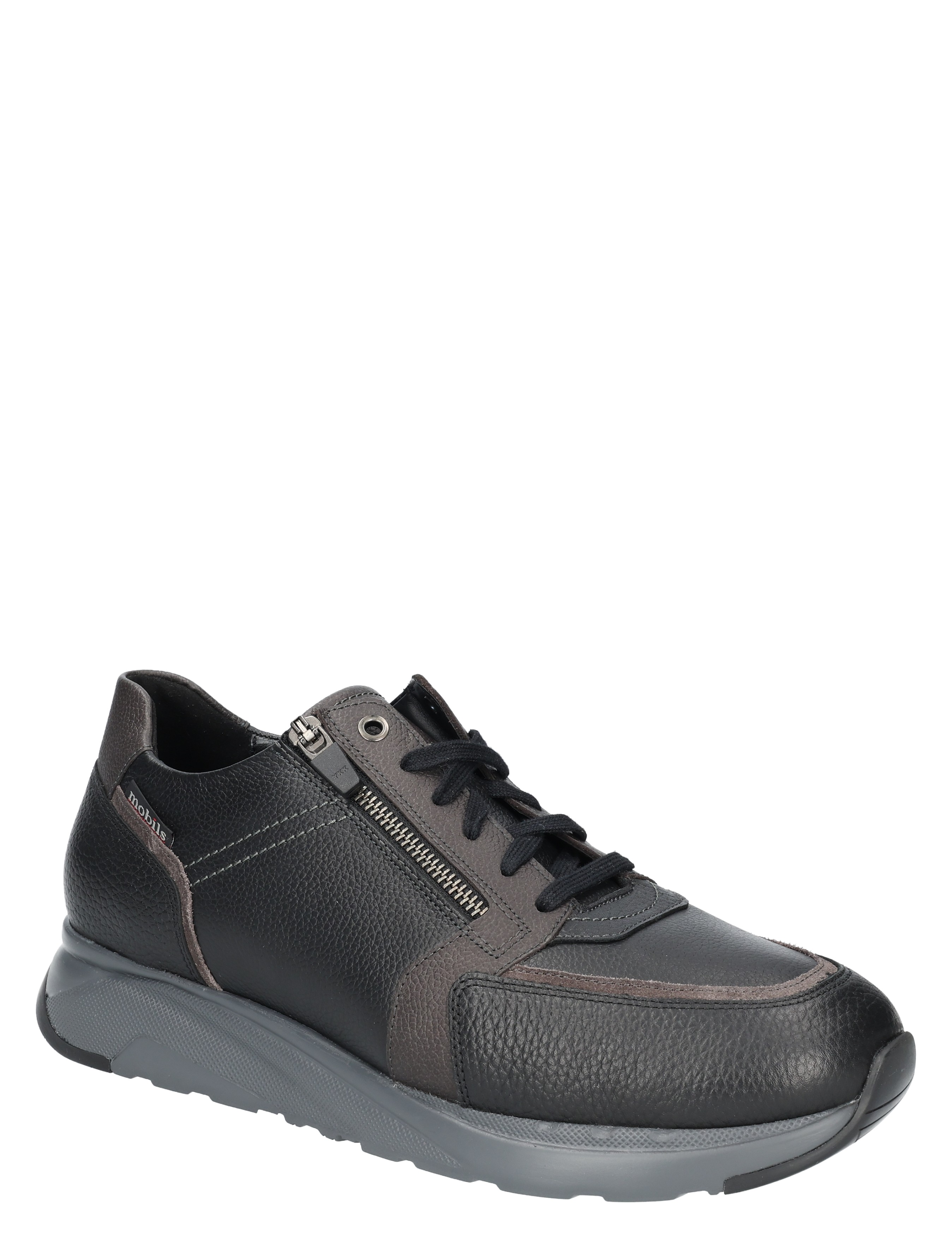 sneaker, lederen schoen, zwarte schoen, roeve textuur, zool