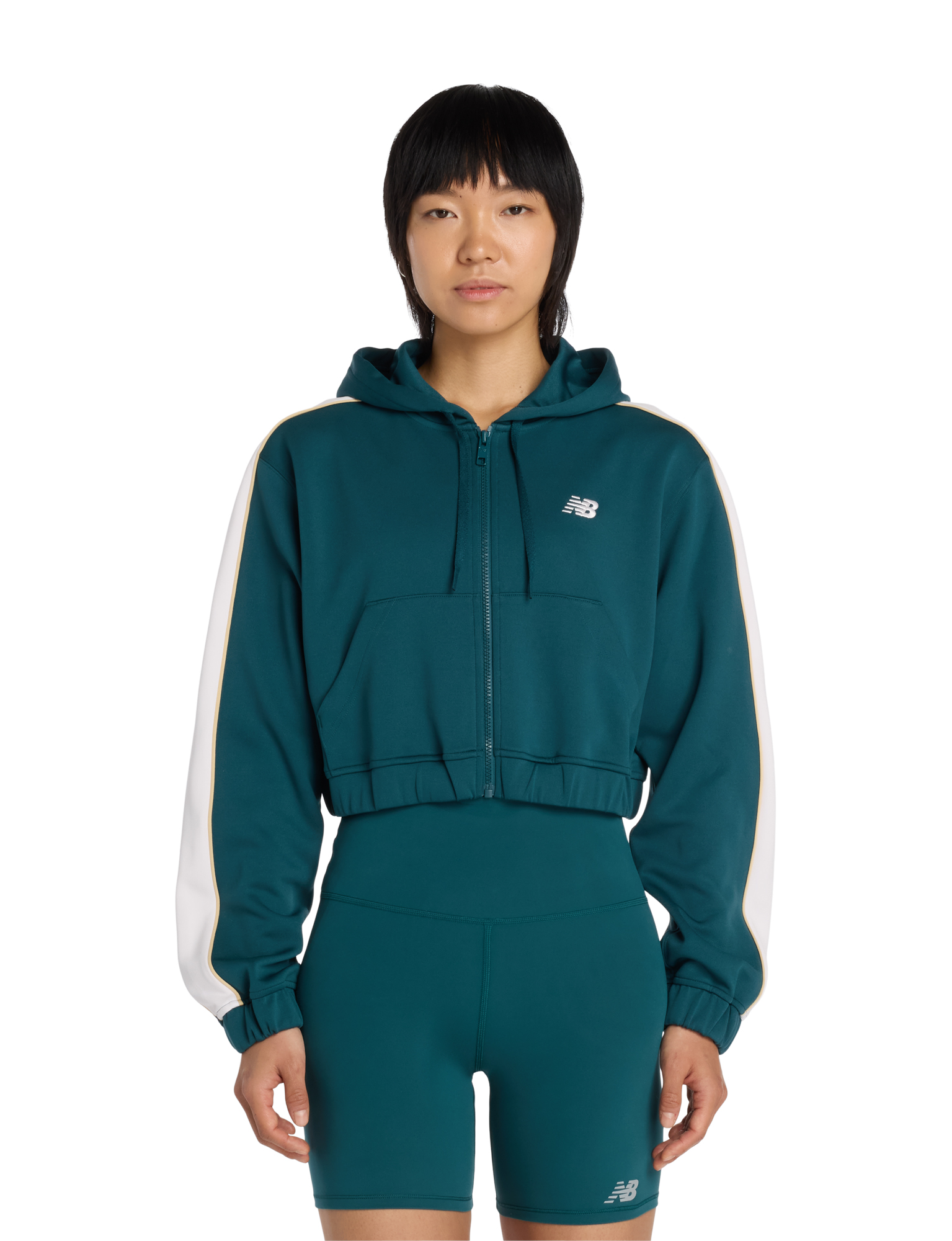 New Balance - Interlock Full Zip Women Medusa Green - Dames - Truien en Sweaters - 49630_66_1