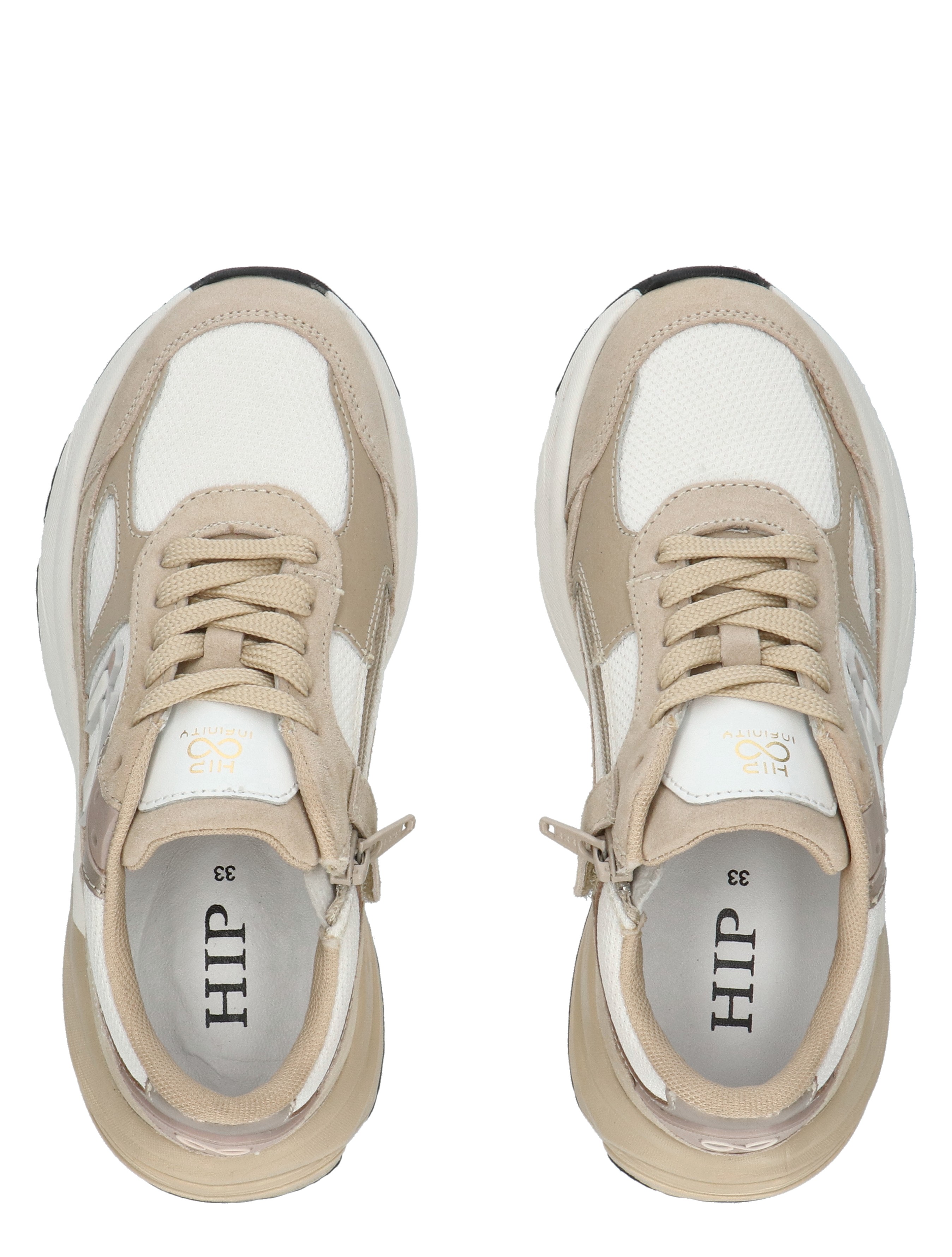 Hip - H1667  Beige Combi - Meisjes - Veterschoenen - 50591_79_7