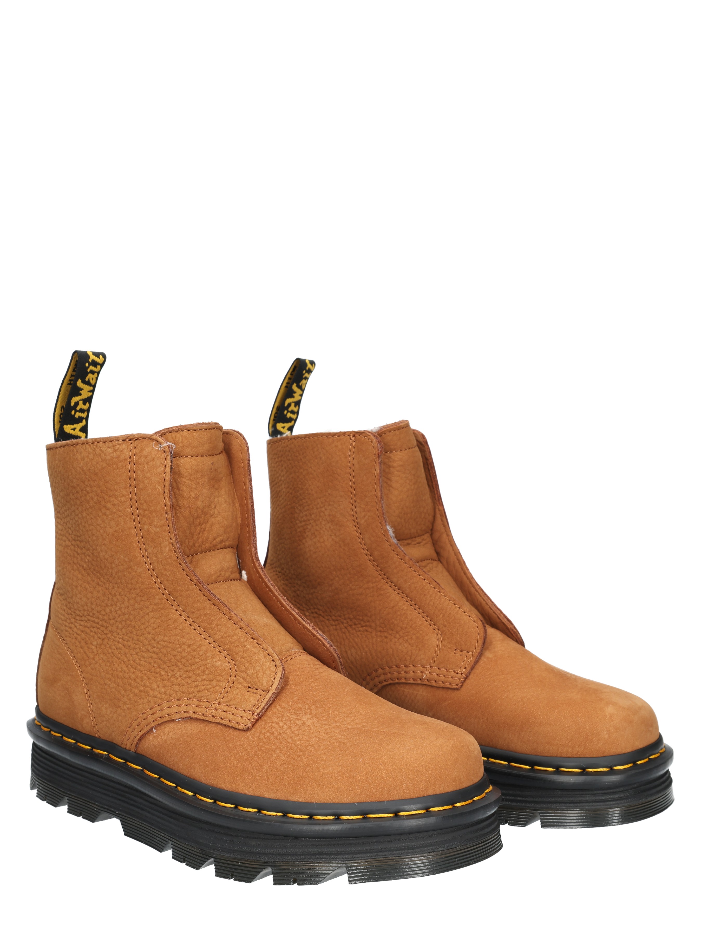 Dr. Martens - Zebzag Slip On Boot 42019200 Desert Brown Milled - Dames - Boots - Biker Boots - 48222_22_5