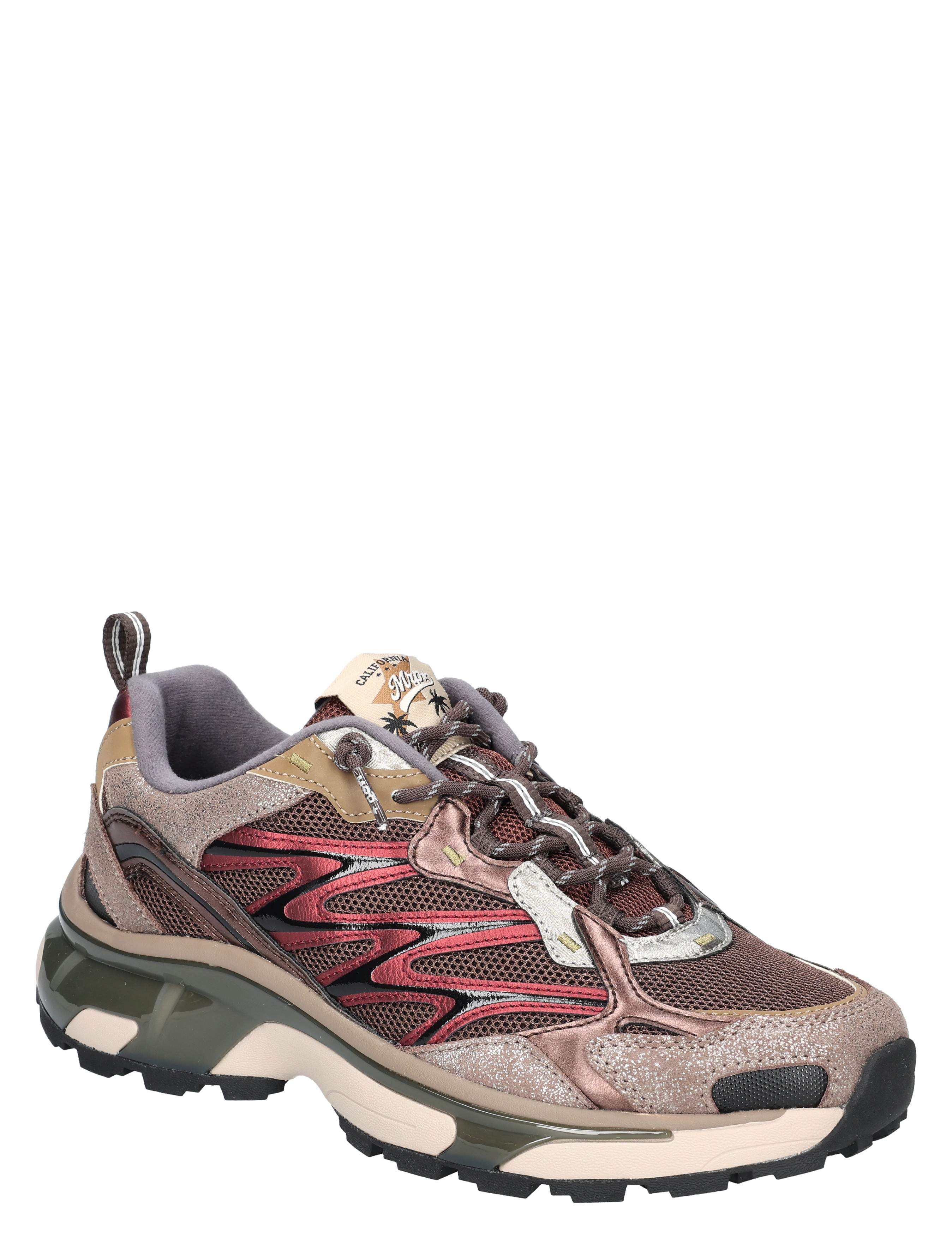 sneaker, wandelschoen, rood, mesh, gelaagde-xl