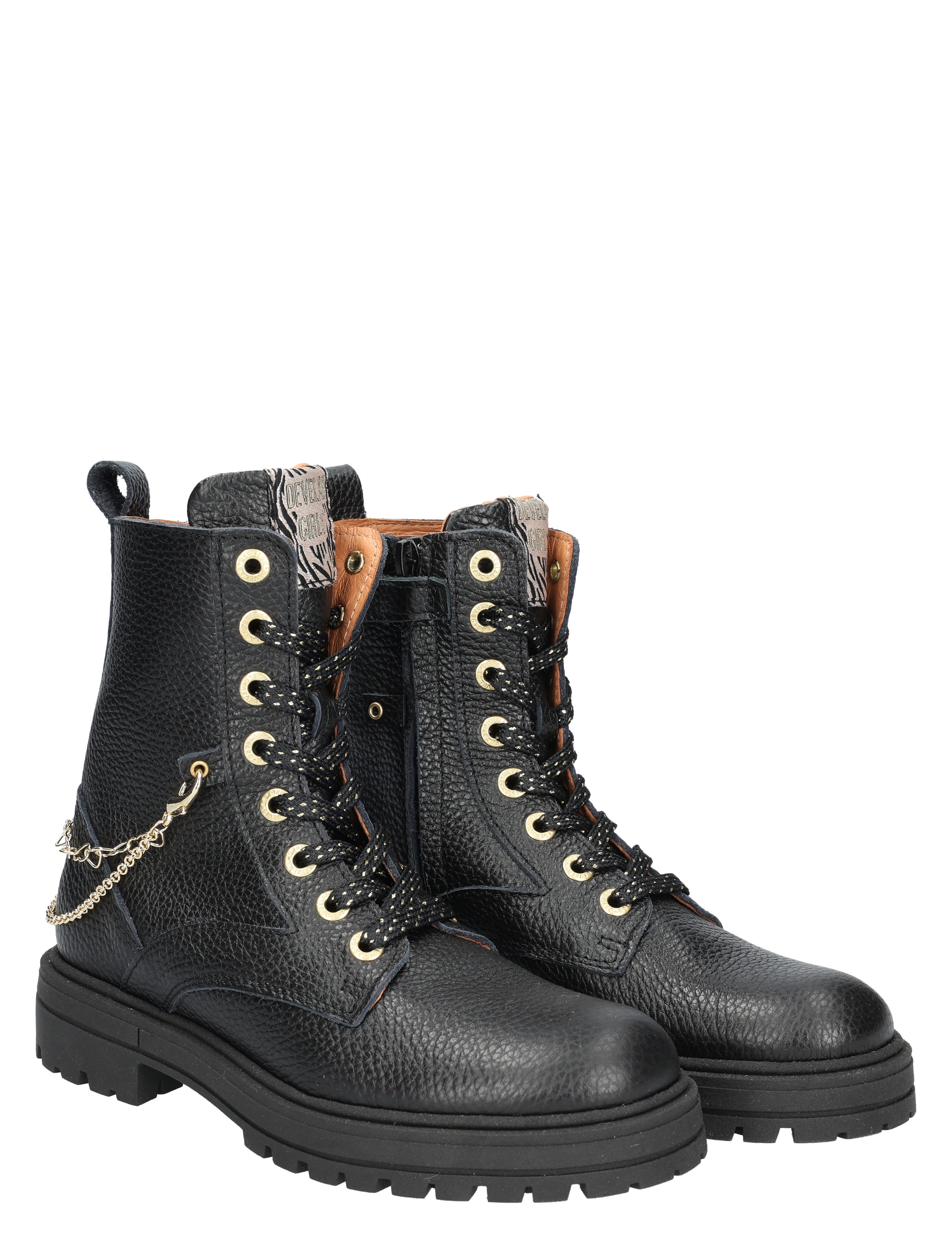 Develab - 42966 922 Black Nappa - Meisjes - Boots - Biker Boots - 45706_11_5