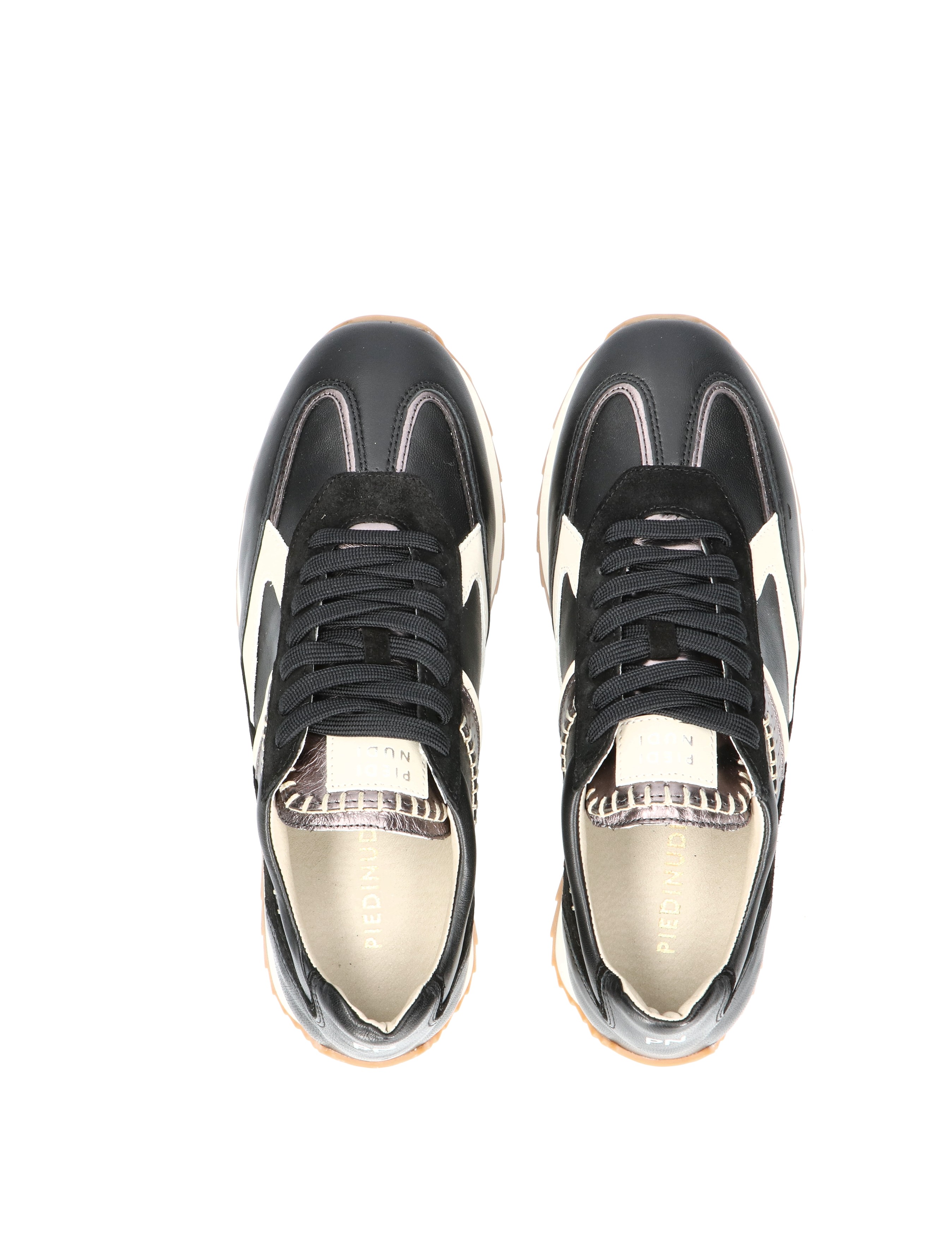 Piedi Nudi - Harlem 02.03 Black Cream - Dames - Veterschoenen - Casual Veterschoenen - 49135_17_7