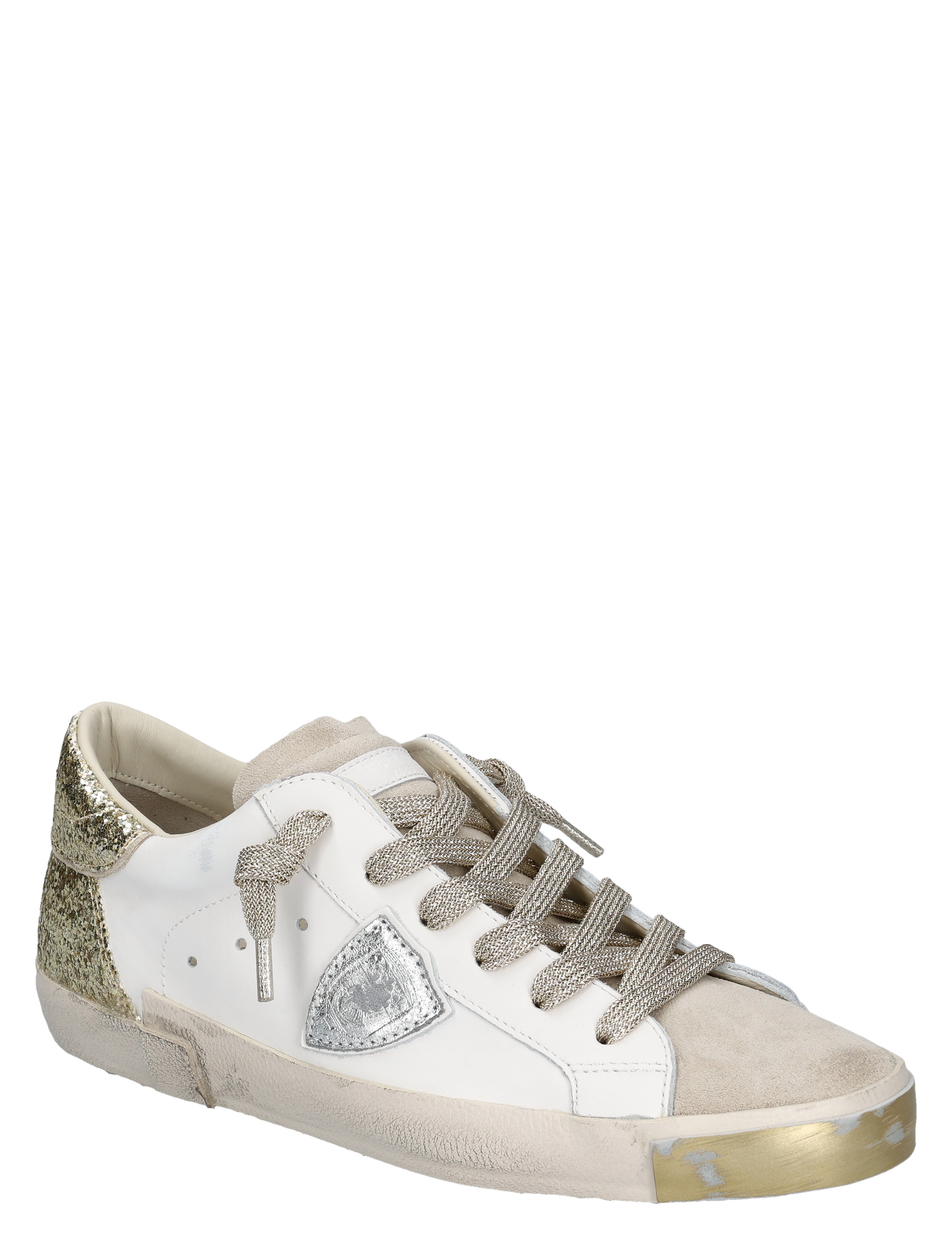 Philippe Model - PRLD PRSX Low Woman VGX2 Veau Glitter Mixage Blanc - Dames - Sneakers - Lage Sneakers - 49966_87_3