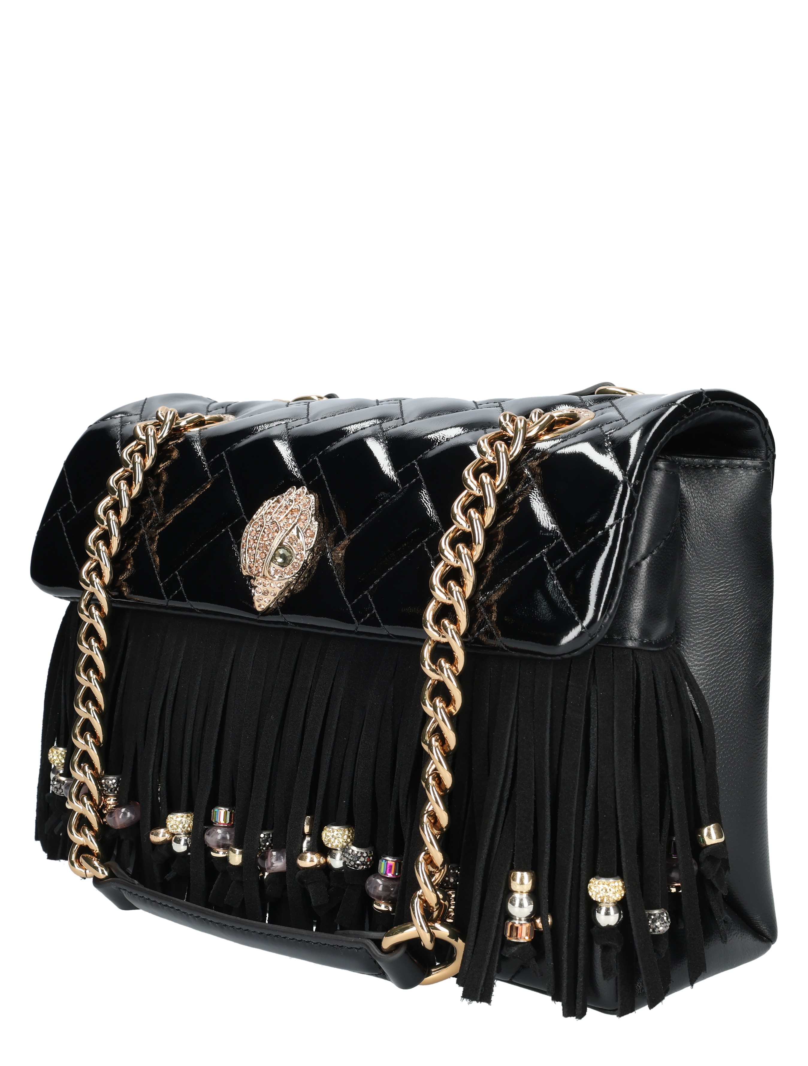 Kurt Geiger - Kensington Fringe 4701100129 00 Black - Dames - Schoudertassen - 47976_11_3