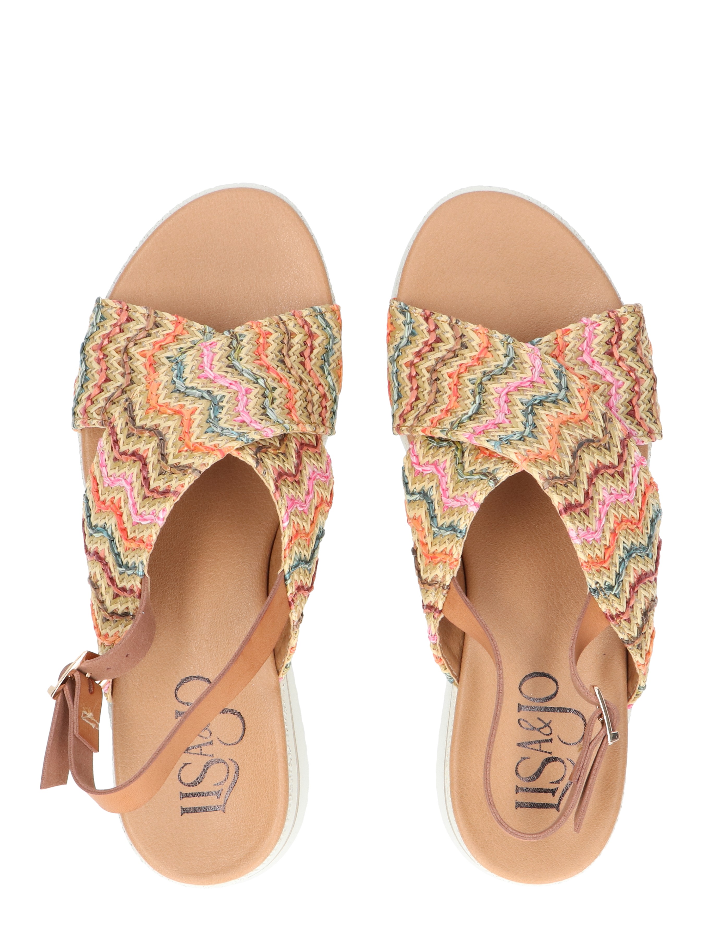 Lisa & Jo - Wikje Beige Multi - Dames - Sandalettes - 47620_77_7