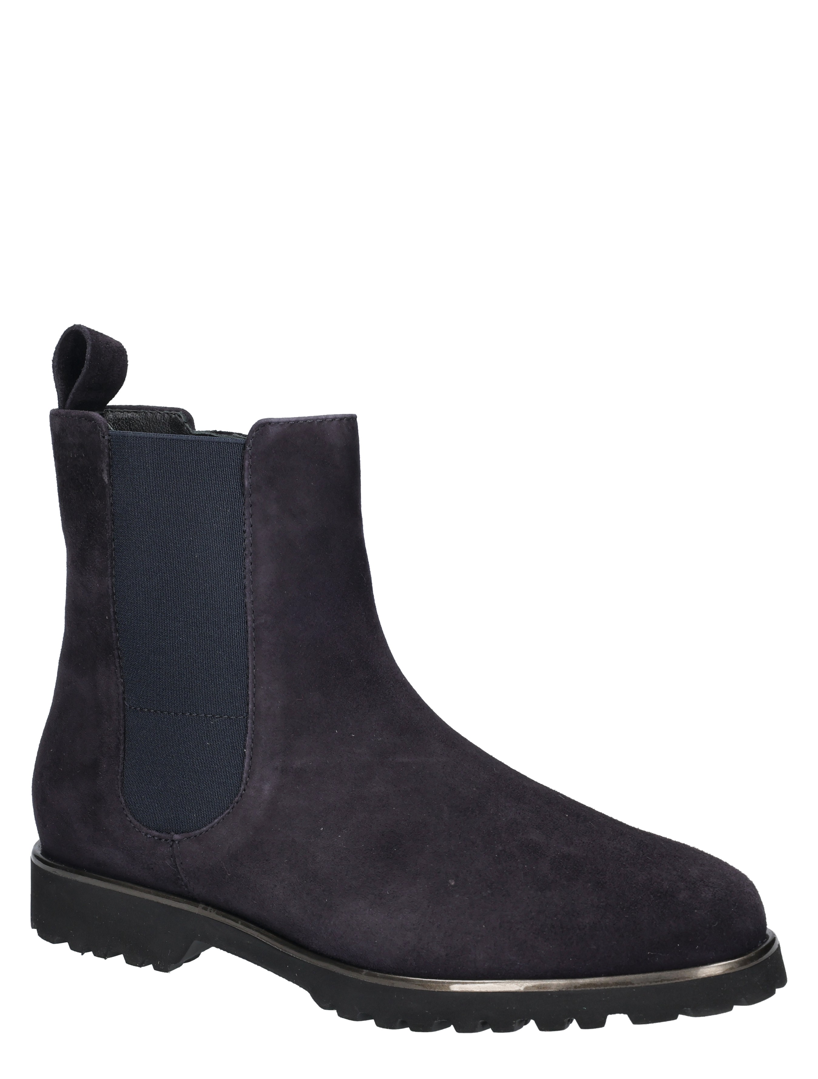 ankleboot, suede, navy, elastic-side, sole