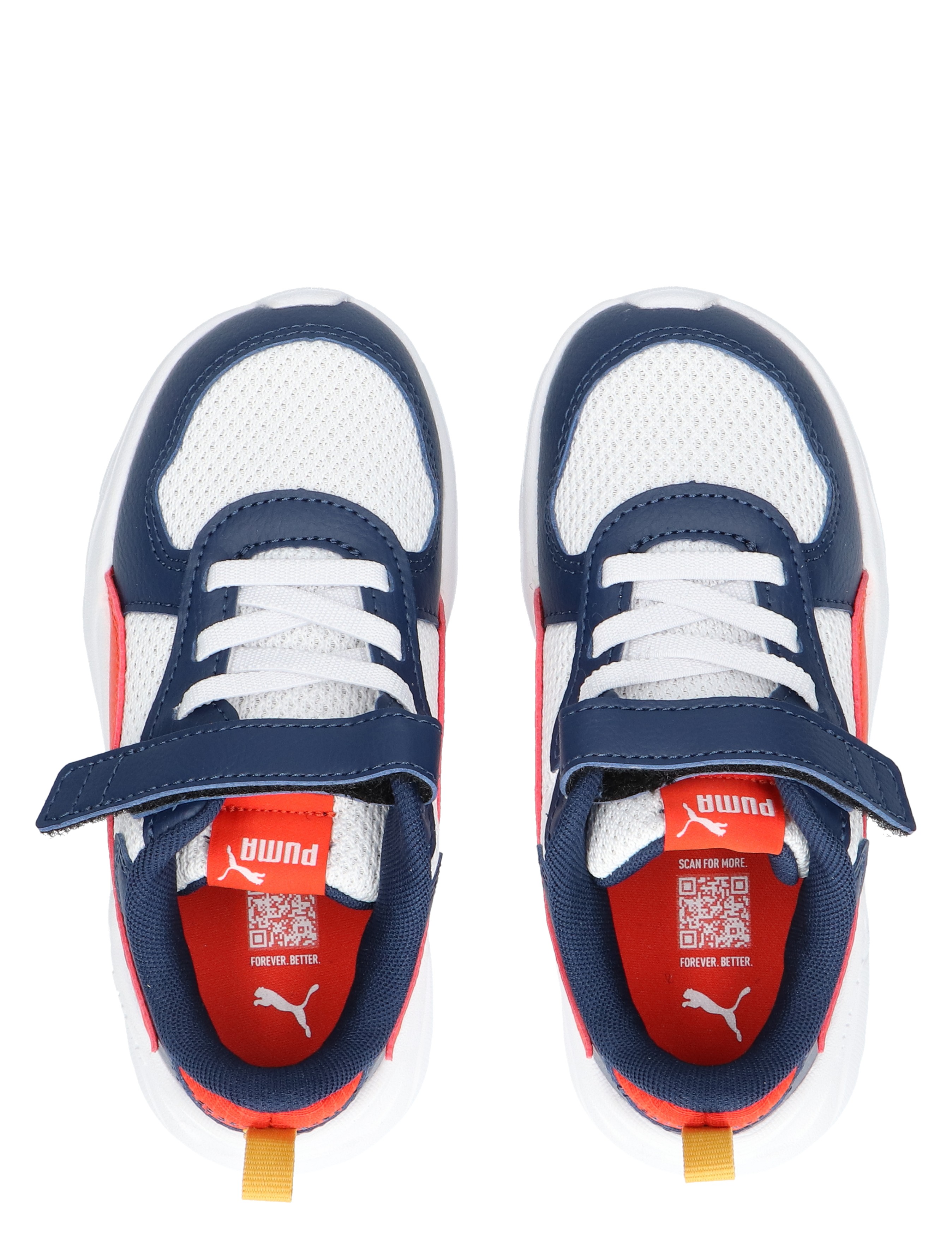 Puma - Trinity Velcro White Red - Meisjes - Jongens - Sneakers - Lage Sneakers - Lage Sneakers - Sneakers - 48090_84_7