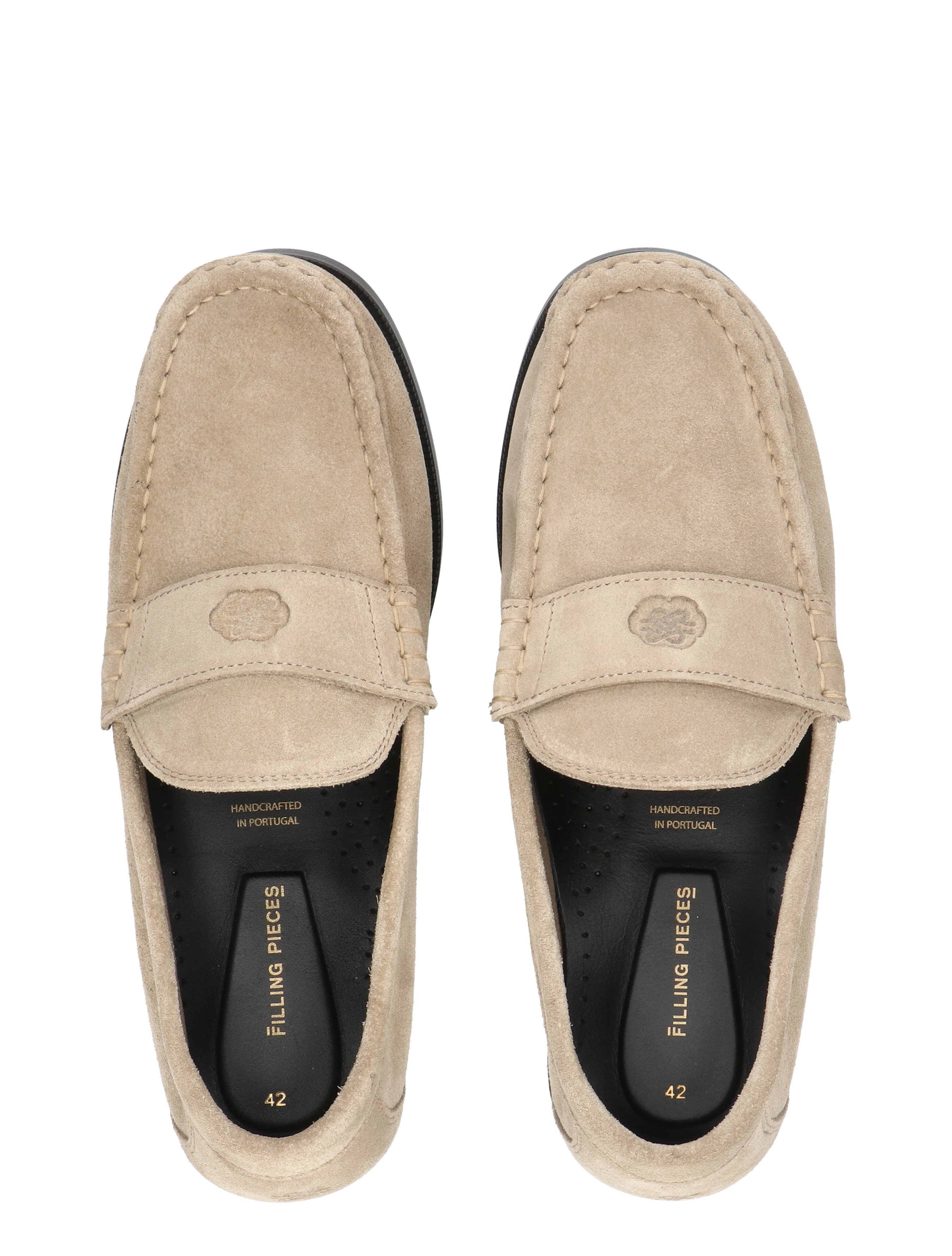 pantoffels, mocassin, suede, neutraal-beige, slipper