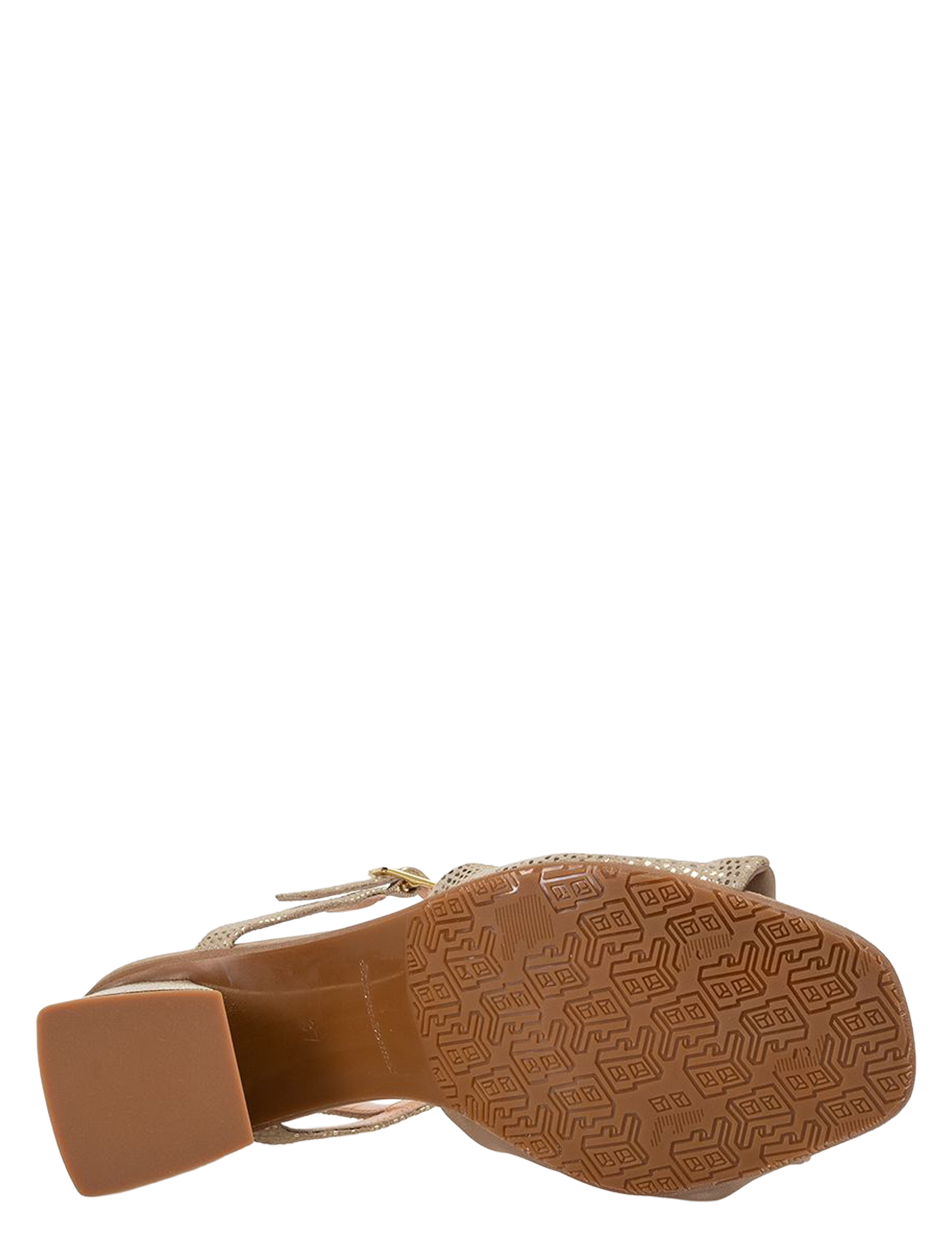 sandal, platform, hiel, sandkleur, geometrisch patroon