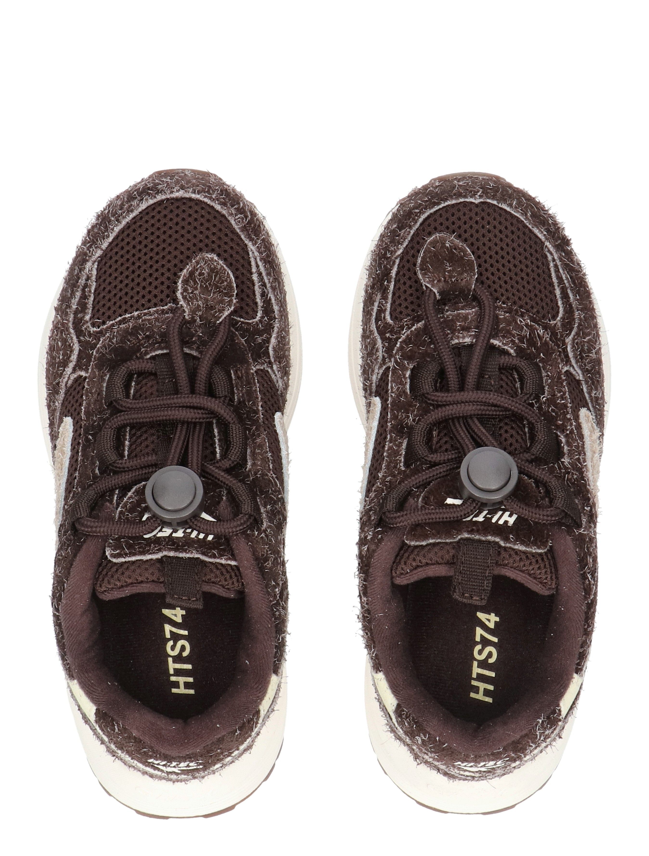 kinderschoenen, sportschoenen, donkerbruin, veters, mesh