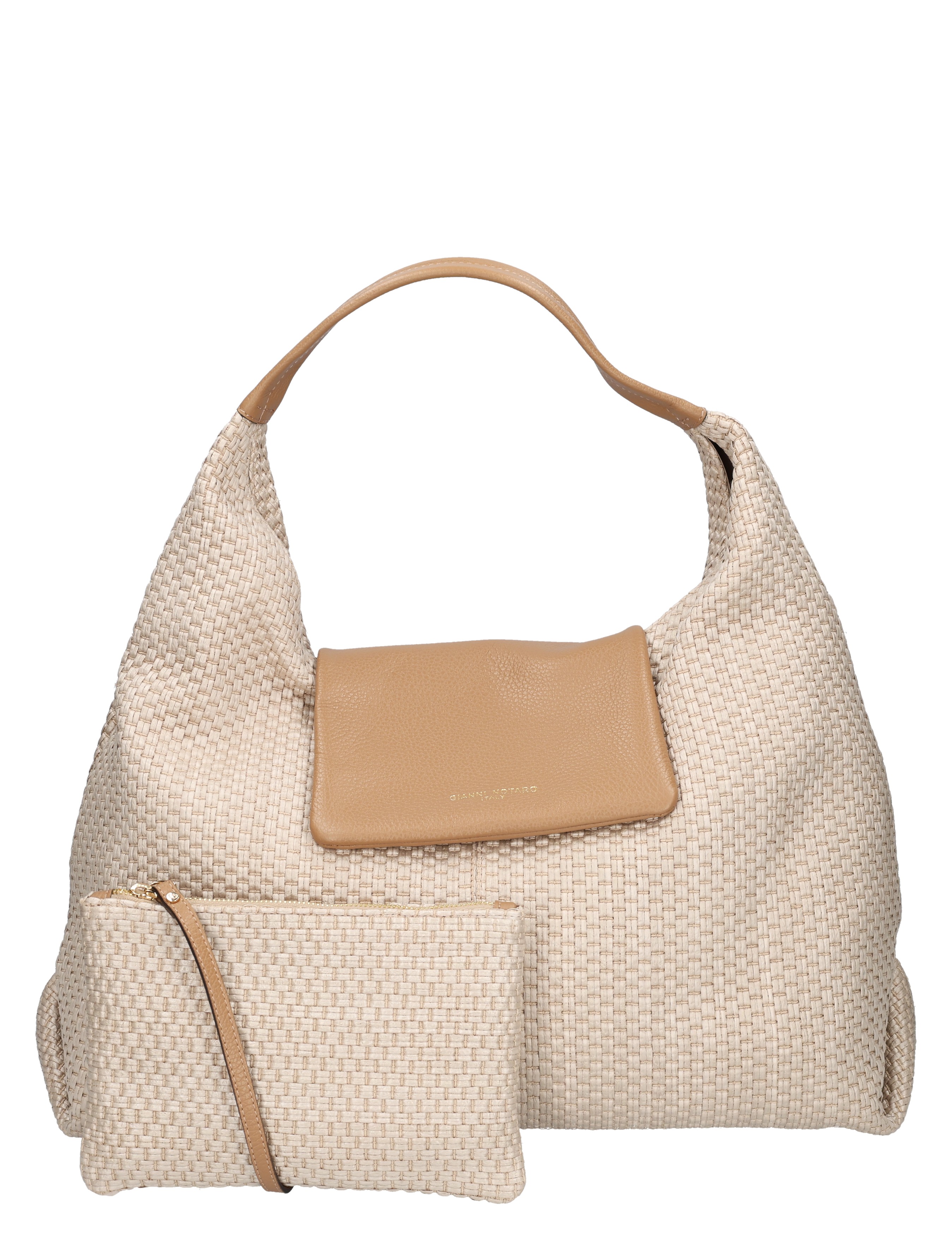 Carol J - 266 Rafia Dollaro Sabbia Tan - Dames - Schoudertassen - 50699_27_3