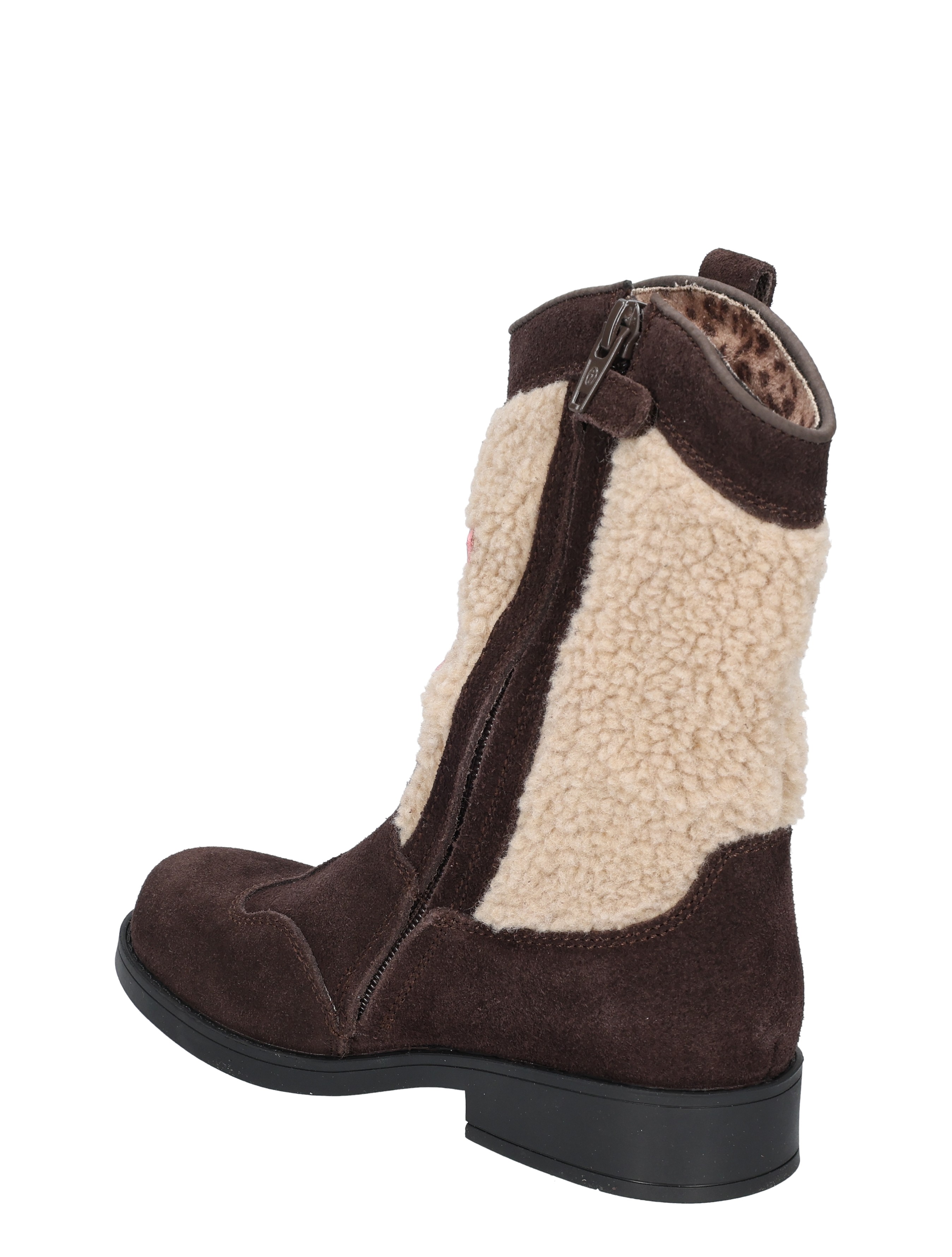 bontenlaarzen, shearling, rug zijkant, rits, platformzool