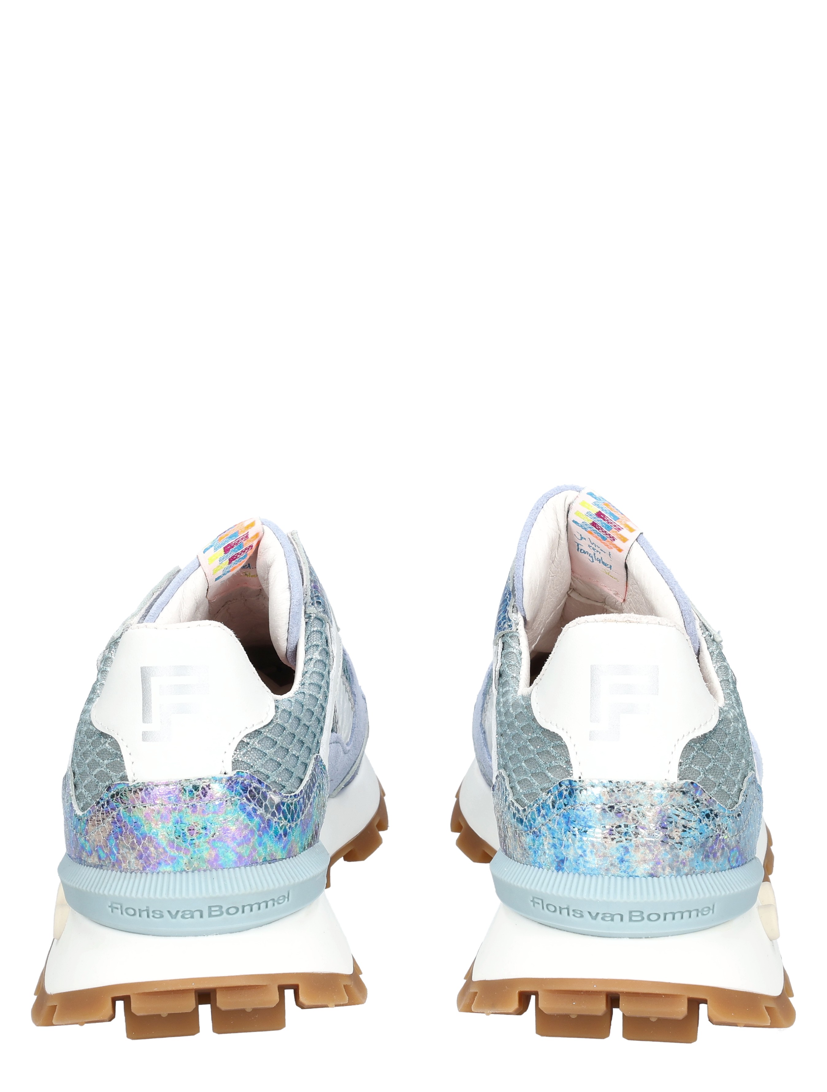 sneakers, hieleschoenen, blauw, huid-achtige textuur, gumzool
