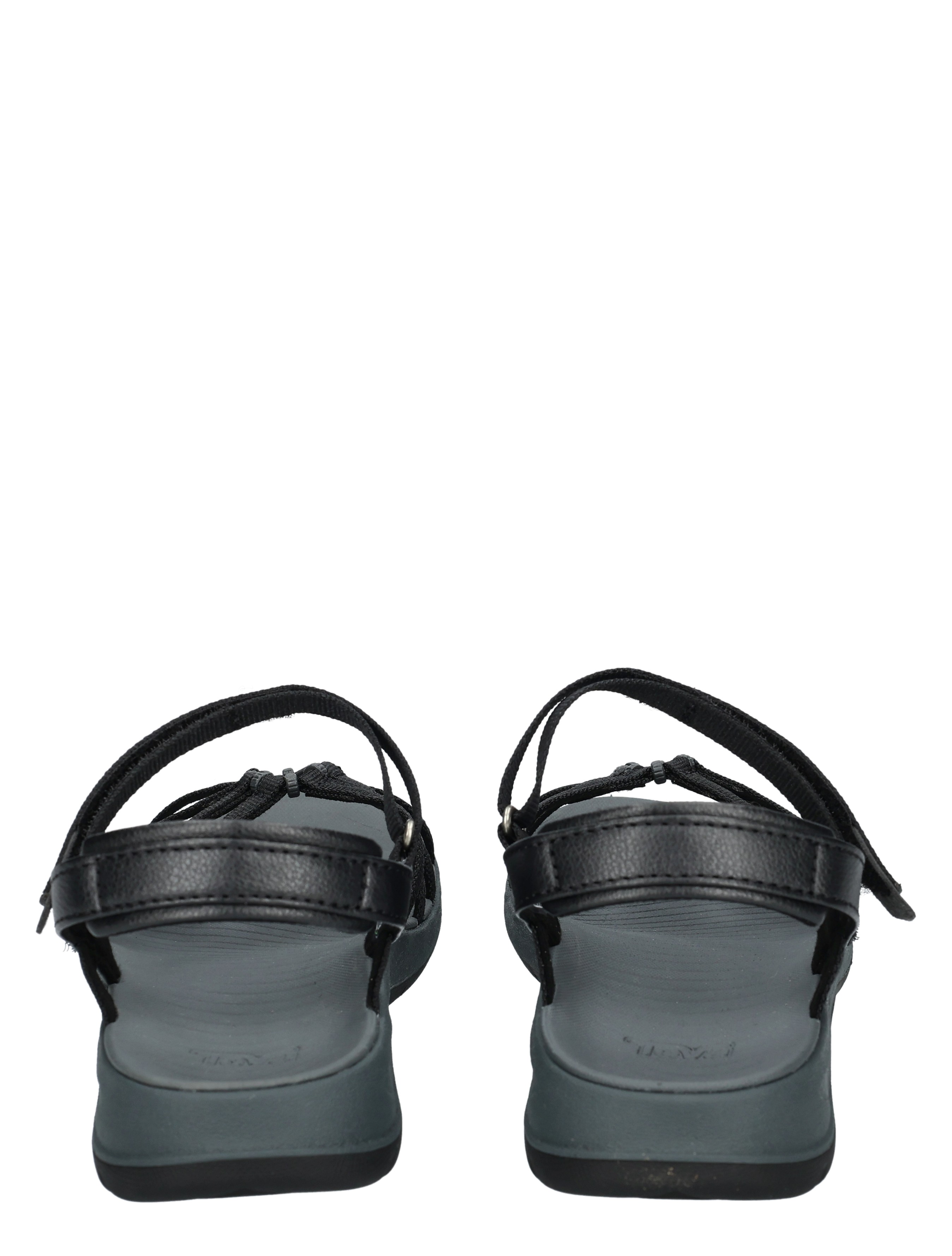 sandalen, zwart, zachte zool, kleine hak, gesp/slipper