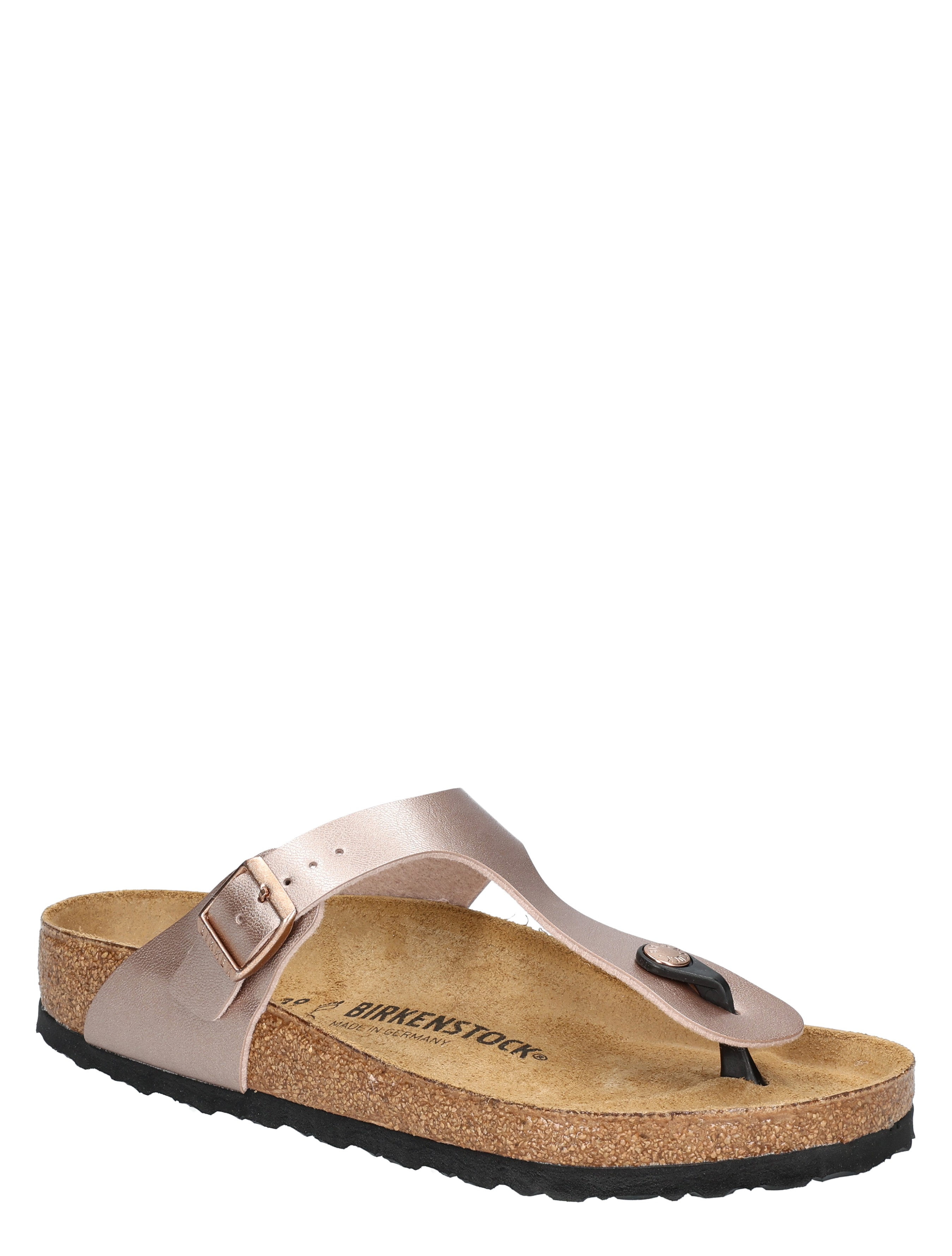 sandaal, kurkzool, riemen, roze goud, teenklem/teenmodel
