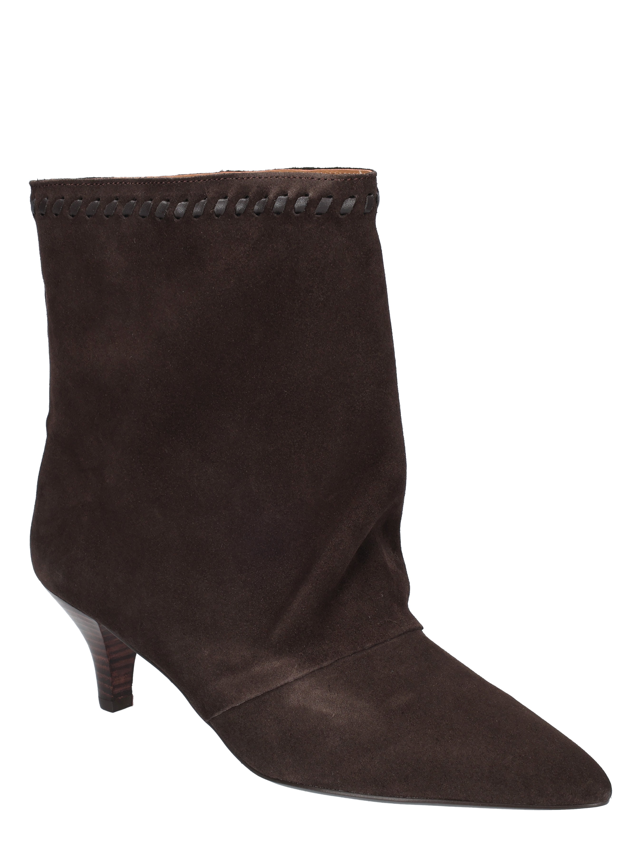 boot, ankle boot, brown, suede, mid heel