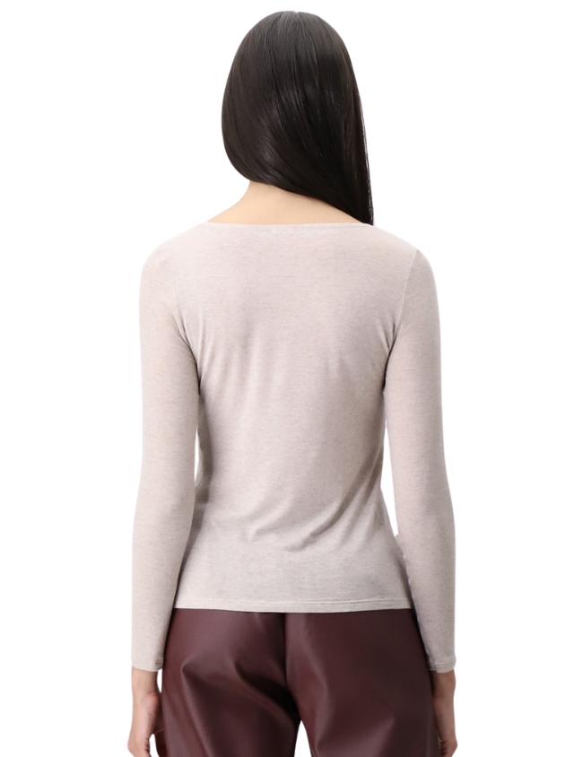 Oroblu - Perfect Line Cashmere T-shirt Long Sleeve 1600 Beige - Dames - Tops - 45421_77_3