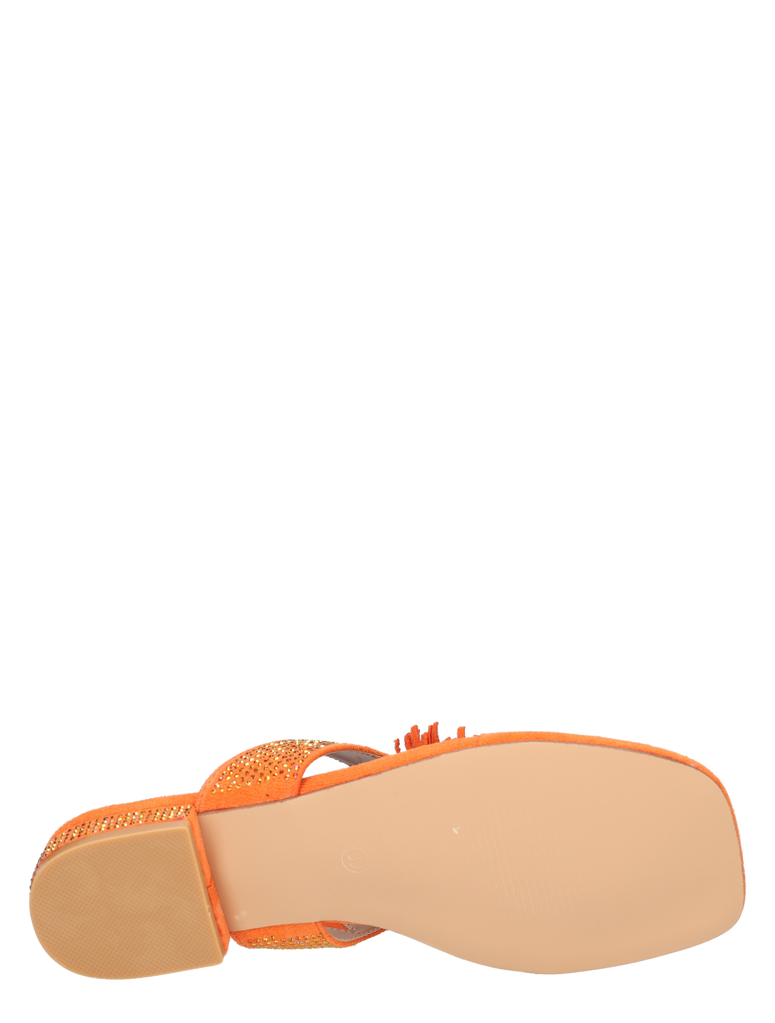 sandalen, zomer, oranje, sandalen met strass, platte zool