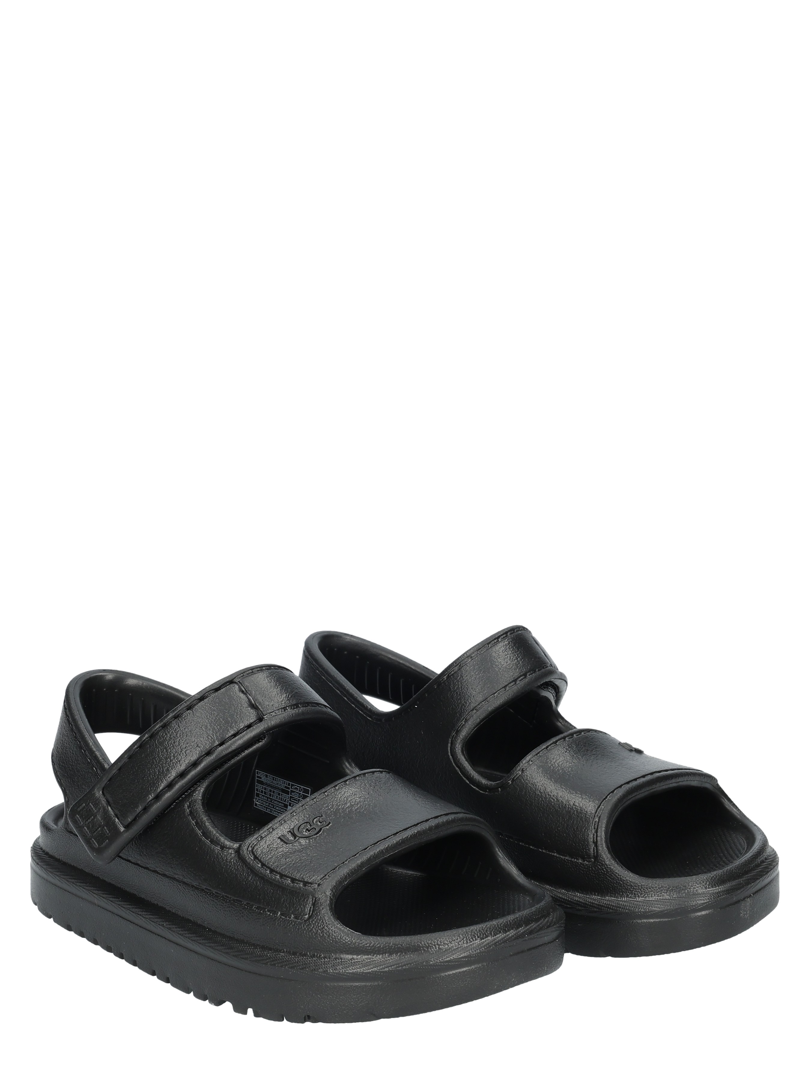 sandalen, open-toe, zachte leren, velcro, zwart