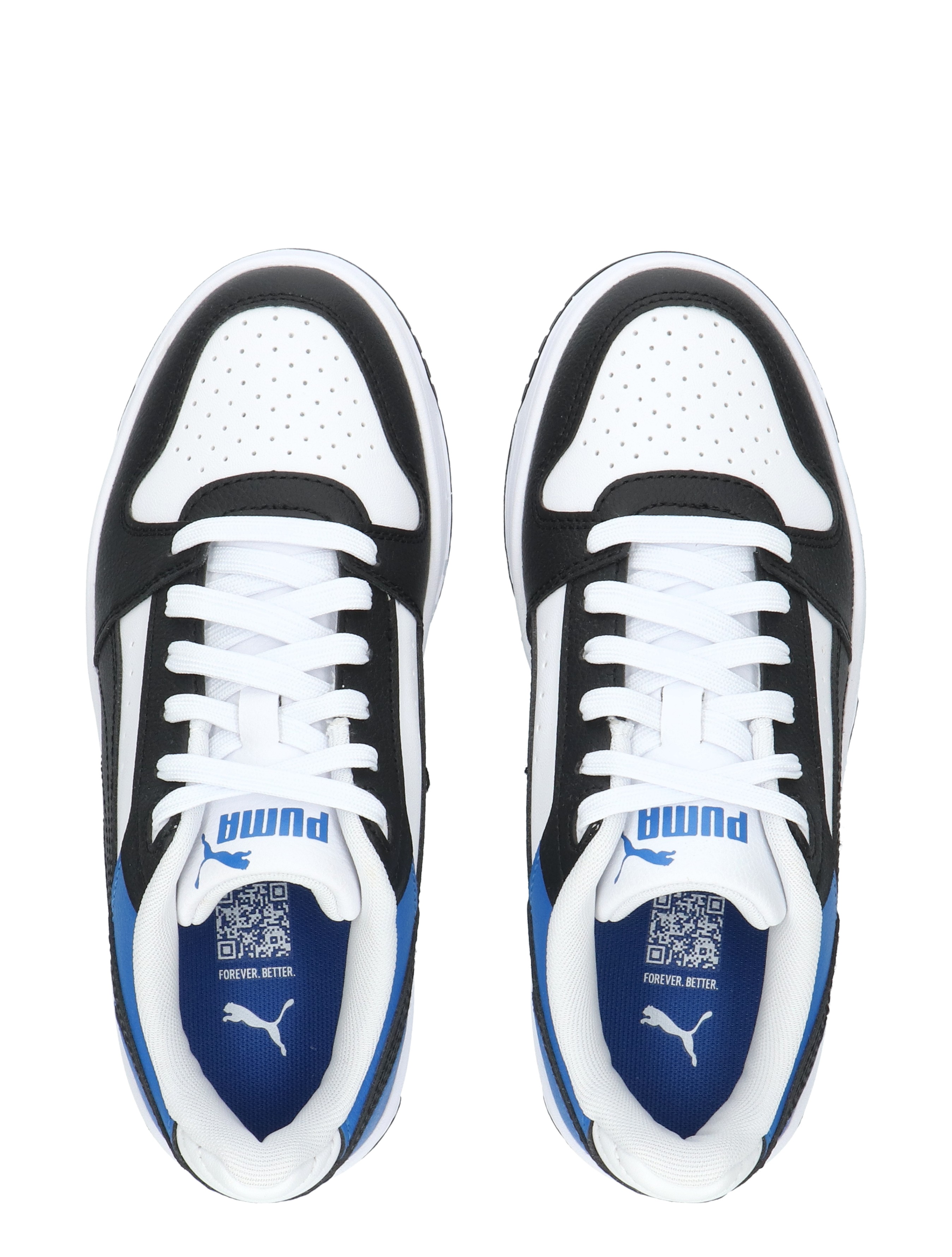 sneakers, drie-kleur, perforatie, witte-zwarte-blauwe, lugs?