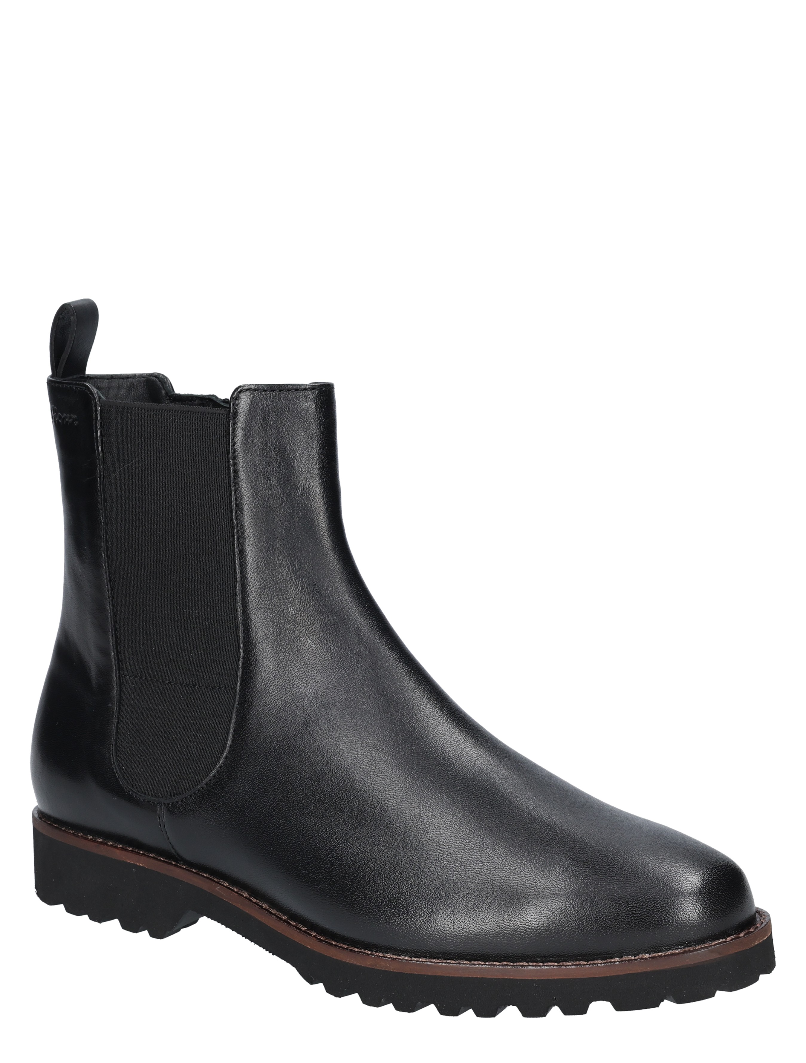 Boots, Chelsea boot, Leer, Zwart, Elastisch zijpaneel