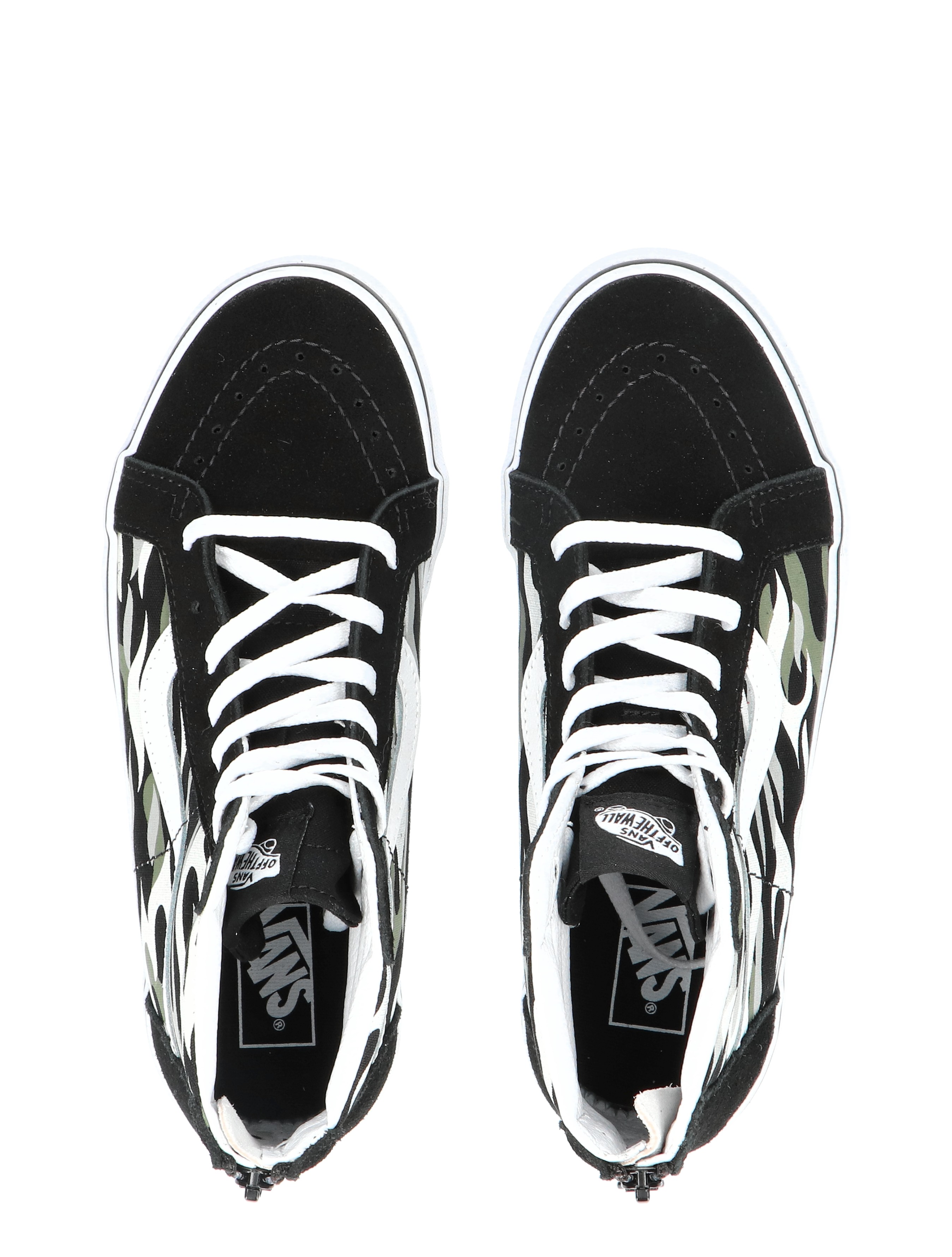 Vans - SK8 Hi Zip Flame Camo Black - Meisjes - Sneakers - Hoge Sneakers - 42379_91_6