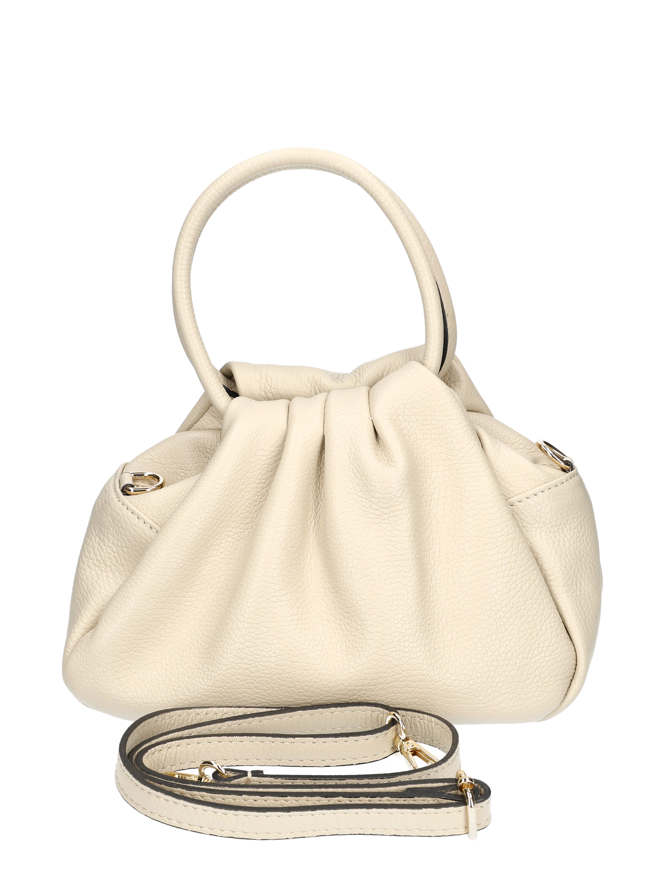 tasje, handtas, leren, creme, kabelrop