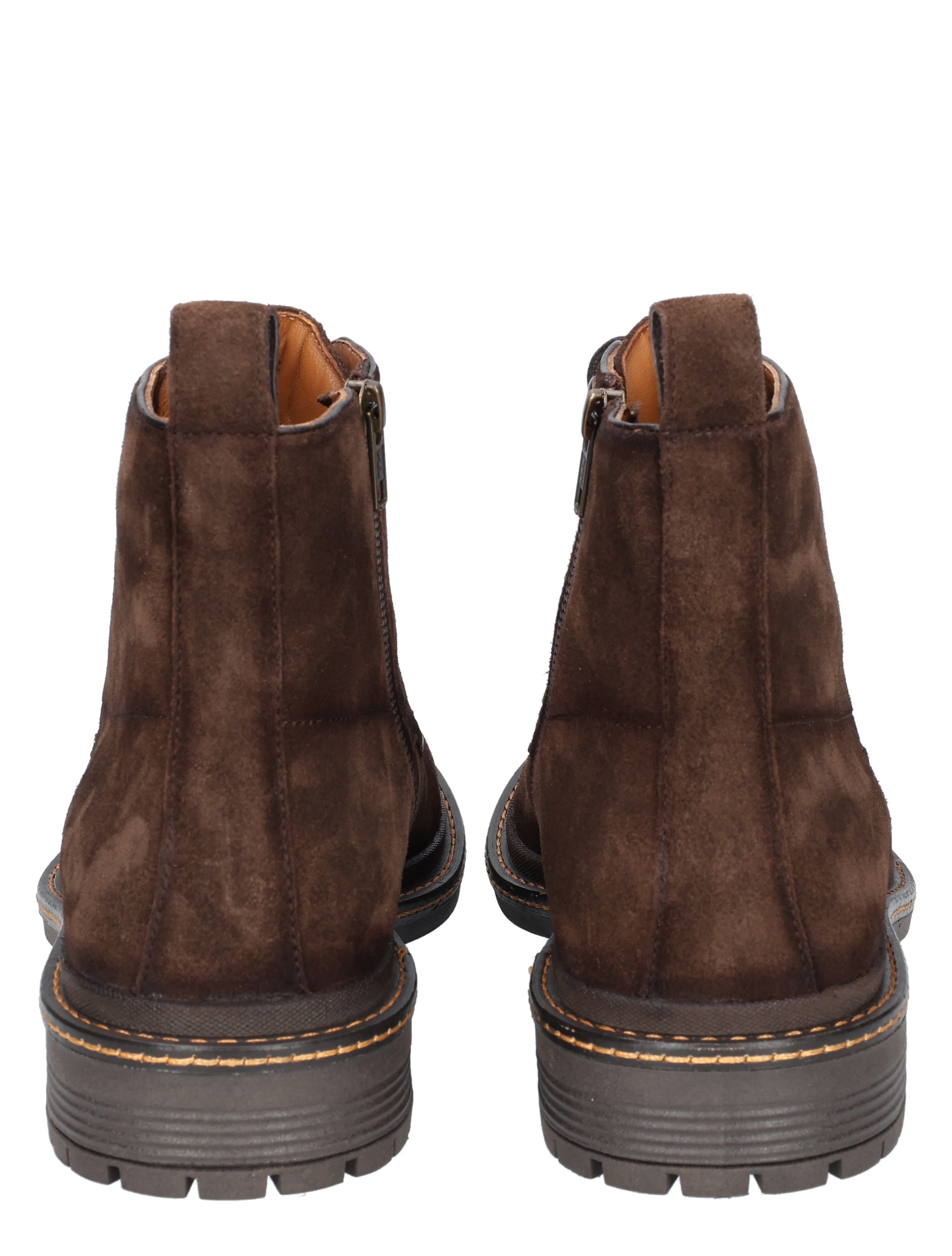 bruine suede, bout boots, zolen met grip, rugged, ankle boots