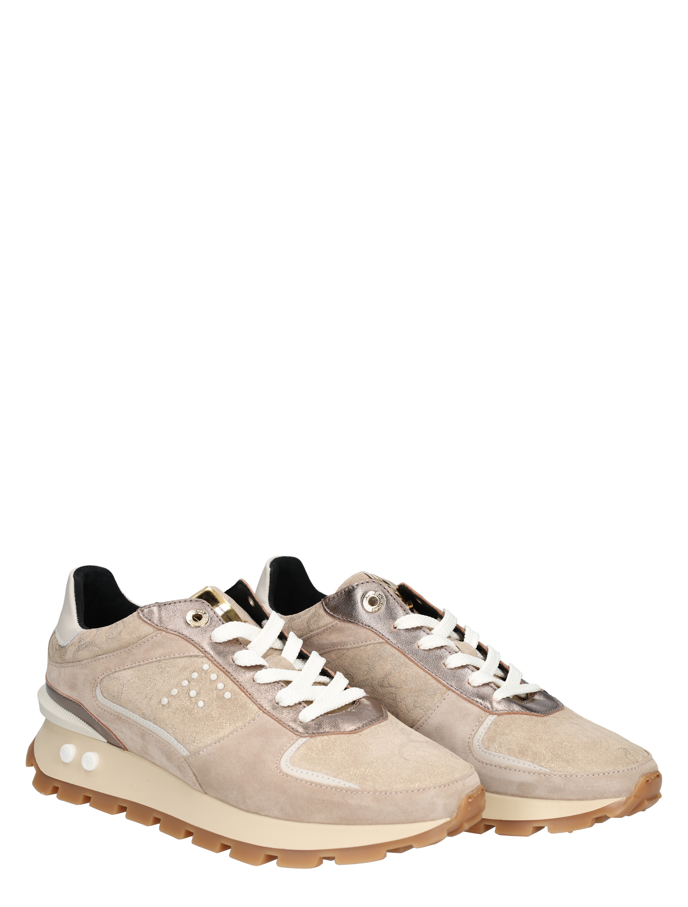 Floris van Bommel - Blokki SFW-10084 34-01 Taupe G-Wijdte - Sneakers - Dames - Lage Sneakers - 49290_77_5