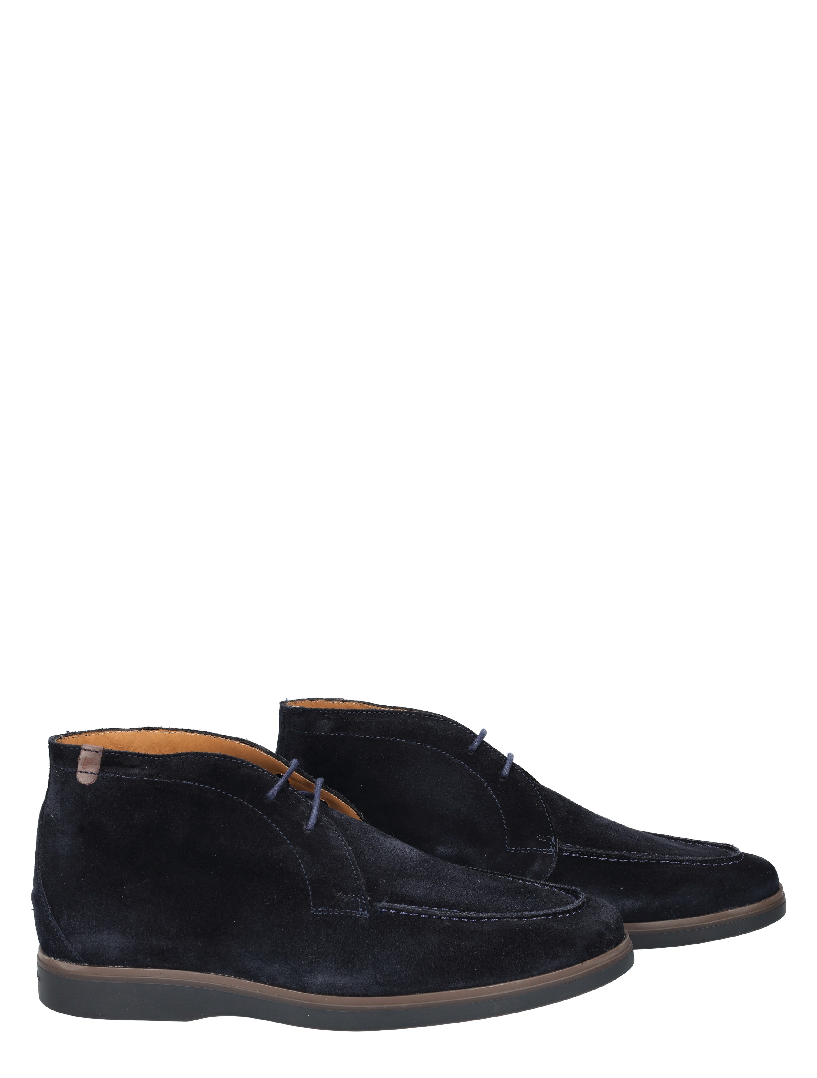 instapper, bootie, suede, donkerblauw, veterschoenen
