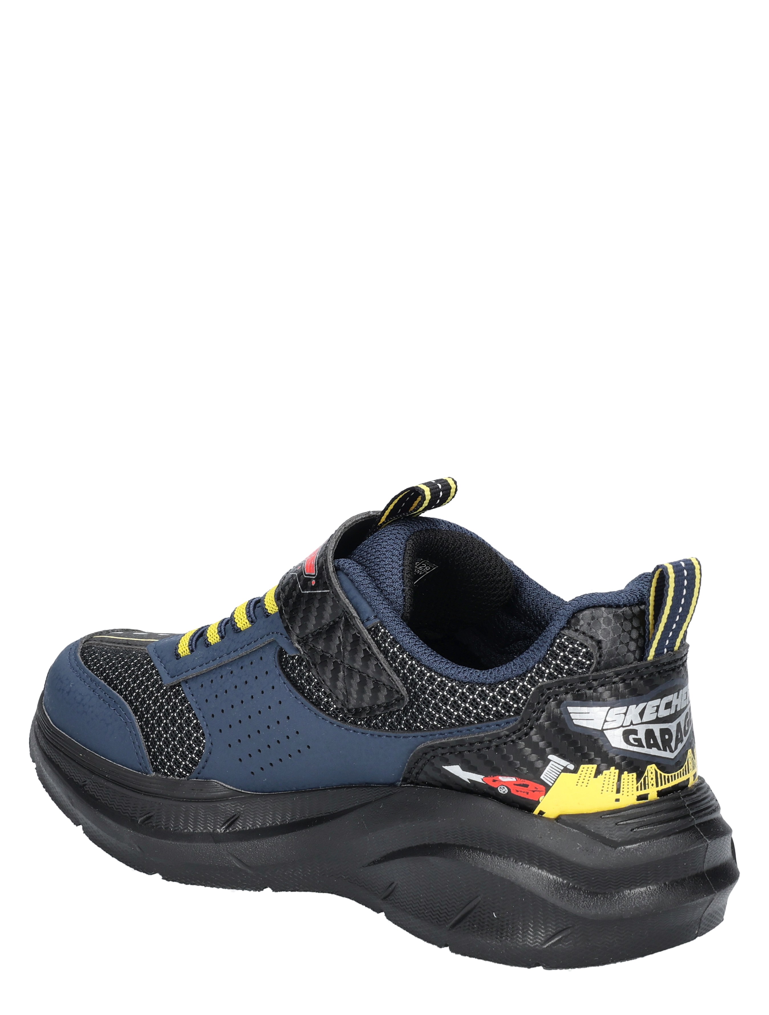 sneaker, neonaccenten, blauw, mesh, band