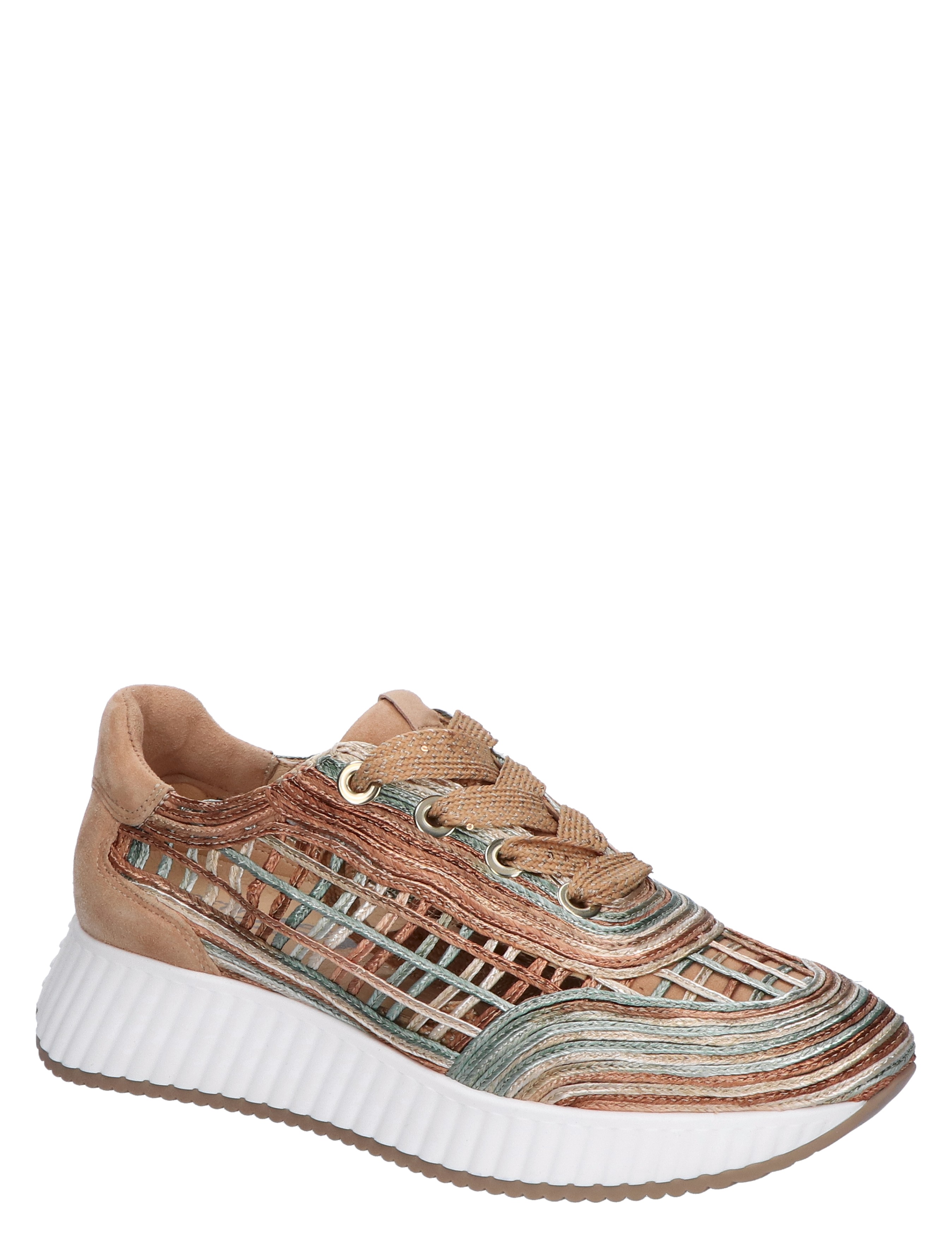Softwaves - 8.95.01 016 Rafia Multi Noisette - Dames - Veterschoenen - Casual Veterschoenen - 47456_76_3