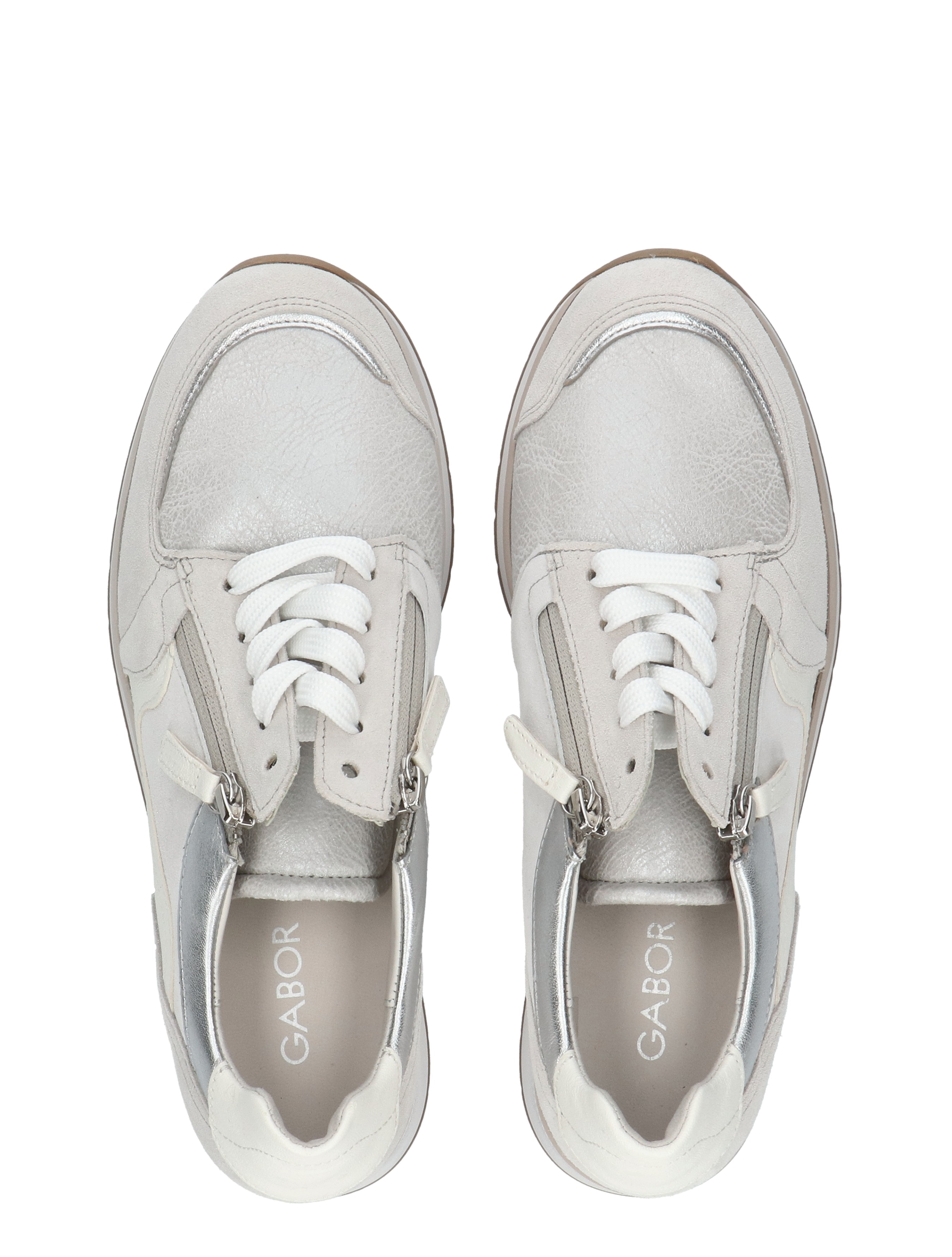 Gabor - 86.307.60 60 bianco/white/silber - Dames - Veterschoenen - Casual Veterschoenen - 49999_88_7