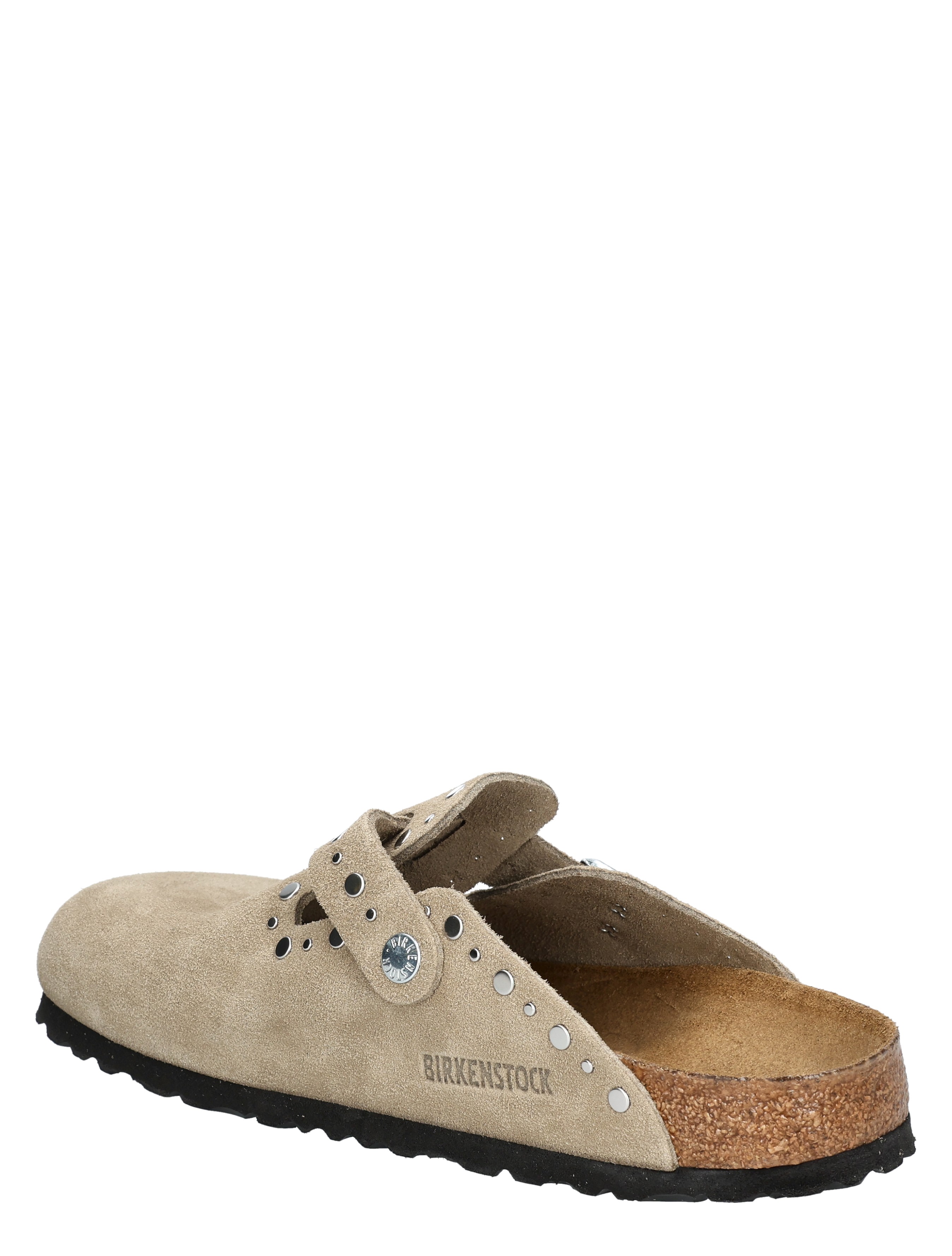 slipper, Birkenstock, suede, sand color, open back
